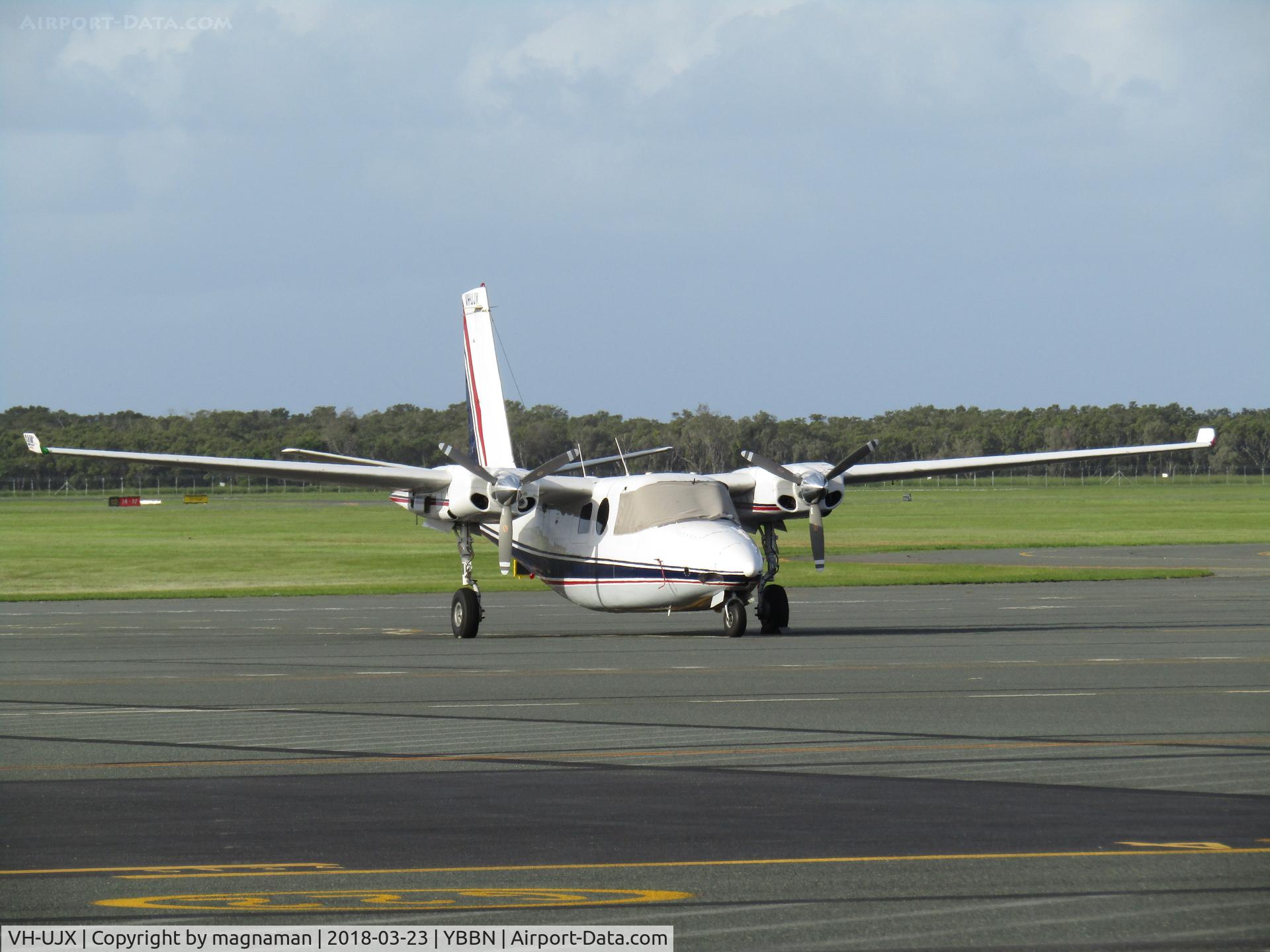 VH-UJX, 1968 Aero Commander 500S Shrike Commander Shrike Commander C/N 1839-31, on GA apron at BNE