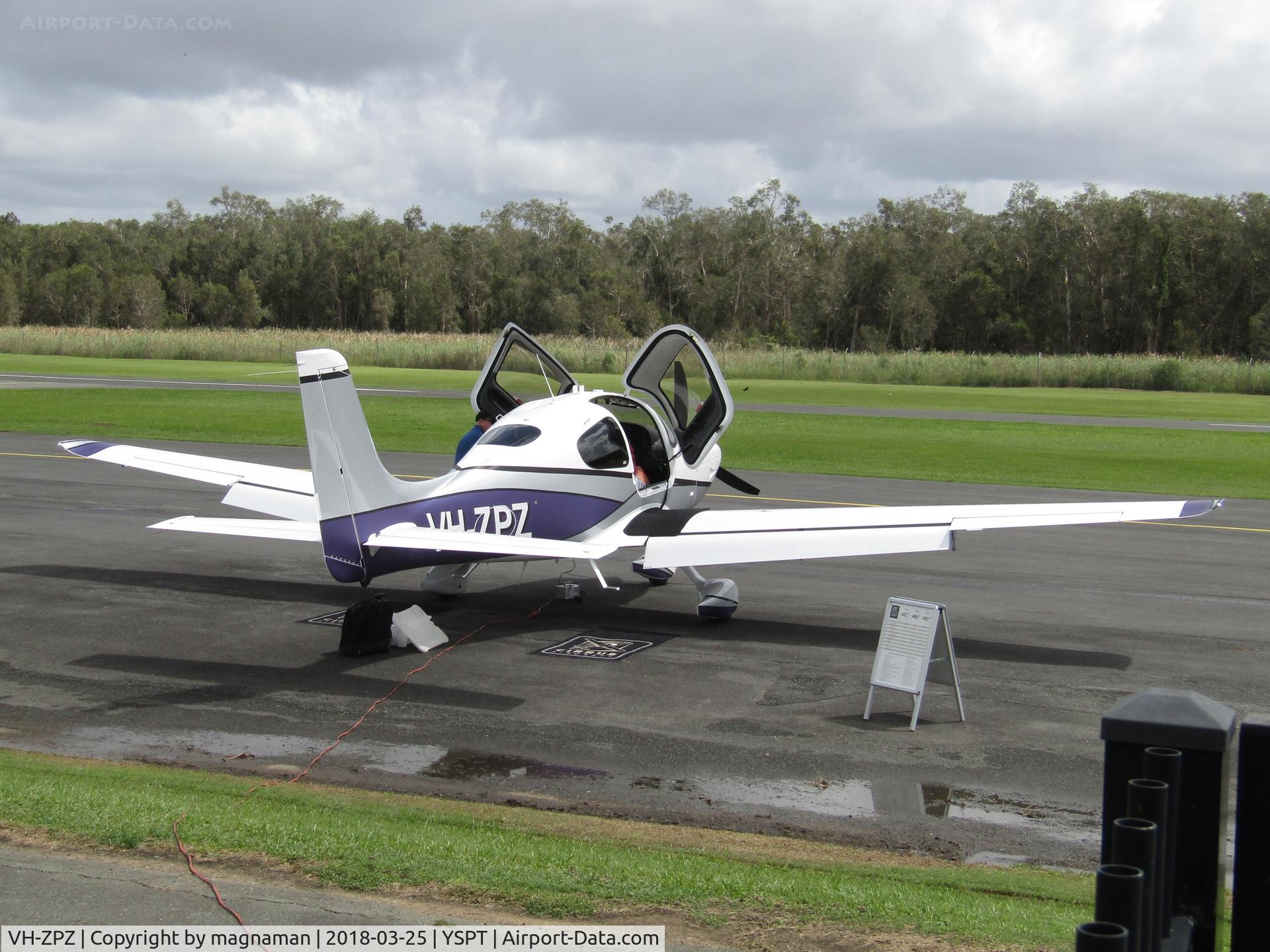 VH-ZPZ, Cirrus SR20 C/N 2342, on ramp at southport