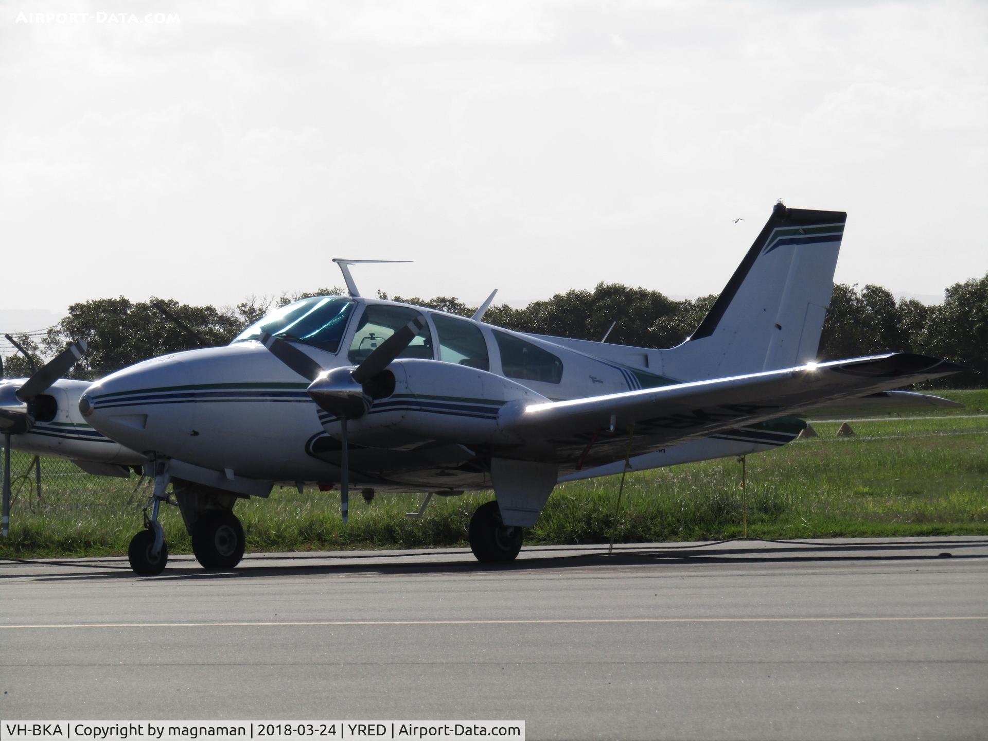 VH-BKA, 1969 Beech 95-B55 Baron C/N TC-1266, on apron at Redcliffe - great airport just north of BNE