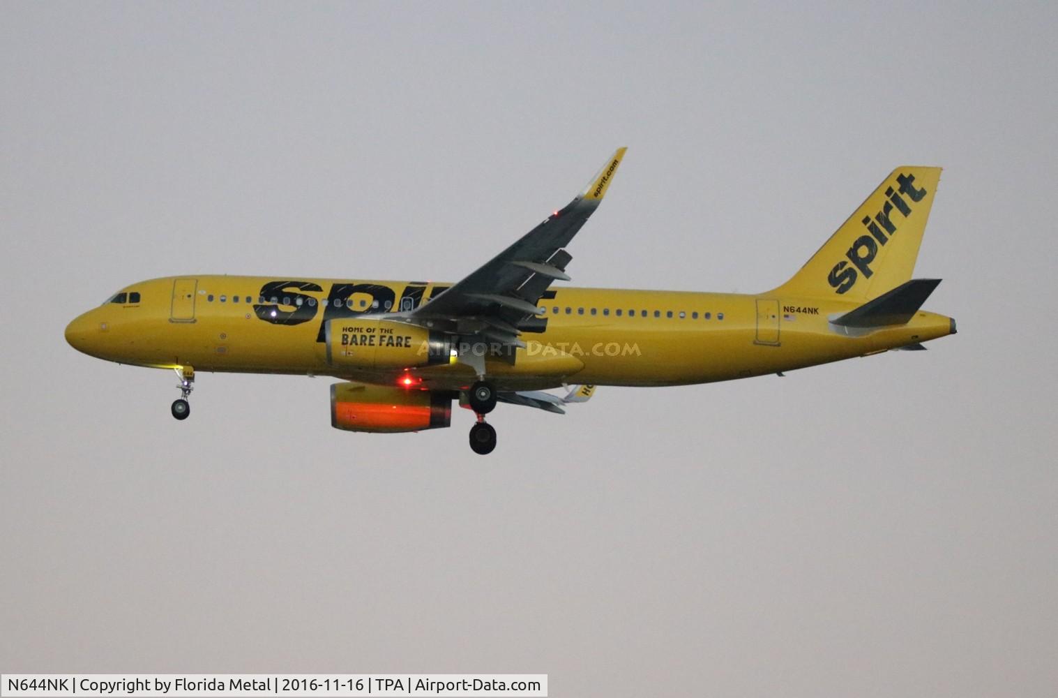 N644NK, 2016 Airbus A320-233 C/N 7156, Spirit