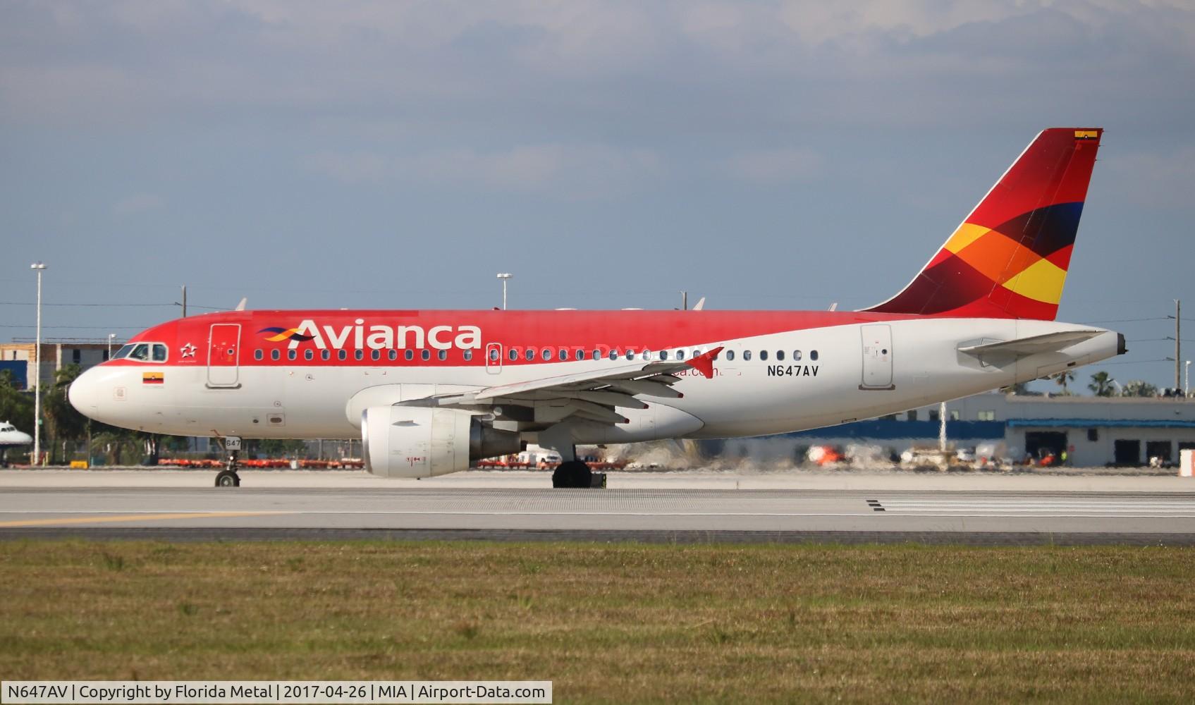 N647AV, 2008 Airbus A319-115 C/N 3647, Avianca