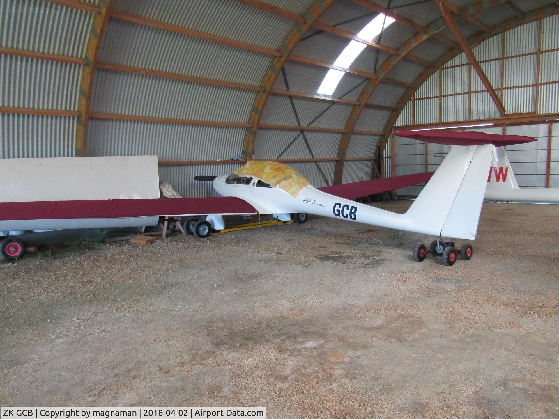 ZK-GCB, 1983 Hoffmann H-36 Dimona C/N 3537, In hangar at Drury