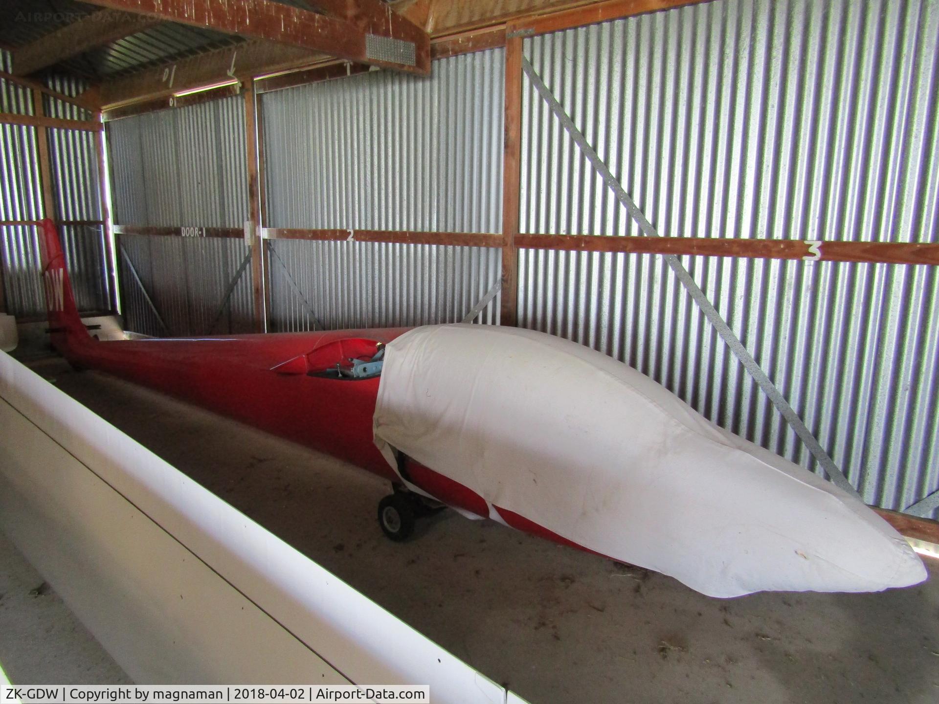 ZK-GDW, Slingsby T-51 Dart C/N FMD 88, in hangar at Drury