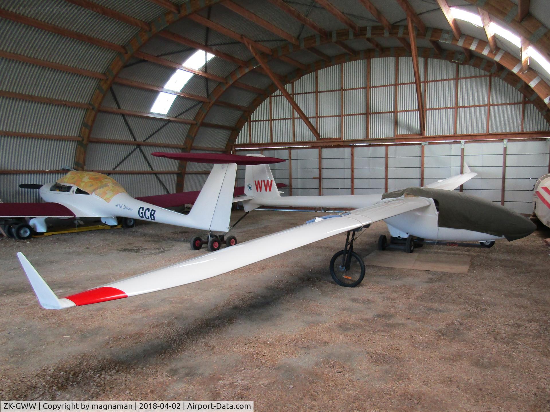 ZK-GWW, PZL-Swidnik PW-5 Smyk C/N 17.03.012, in hangar at Drury