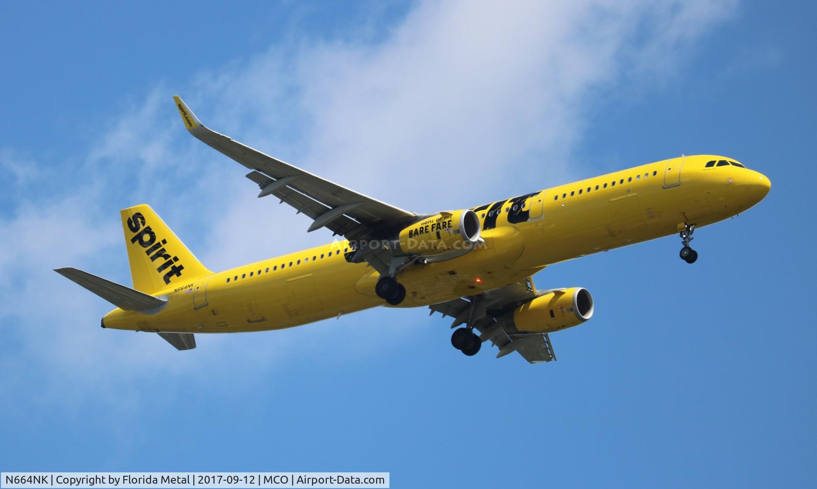 N664NK, 2016 Airbus A321-231 C/N 7021, Spirit