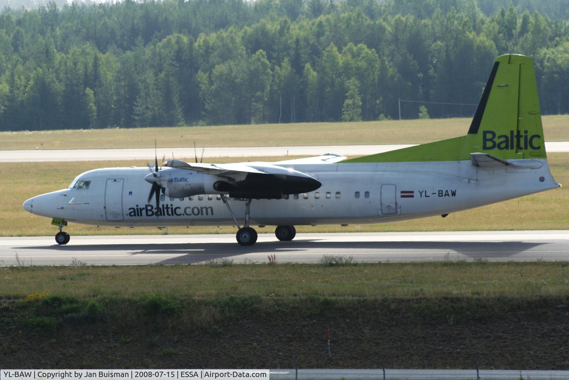 YL-BAW, 1989 Fokker 50 C/N 20148, Air Baltic