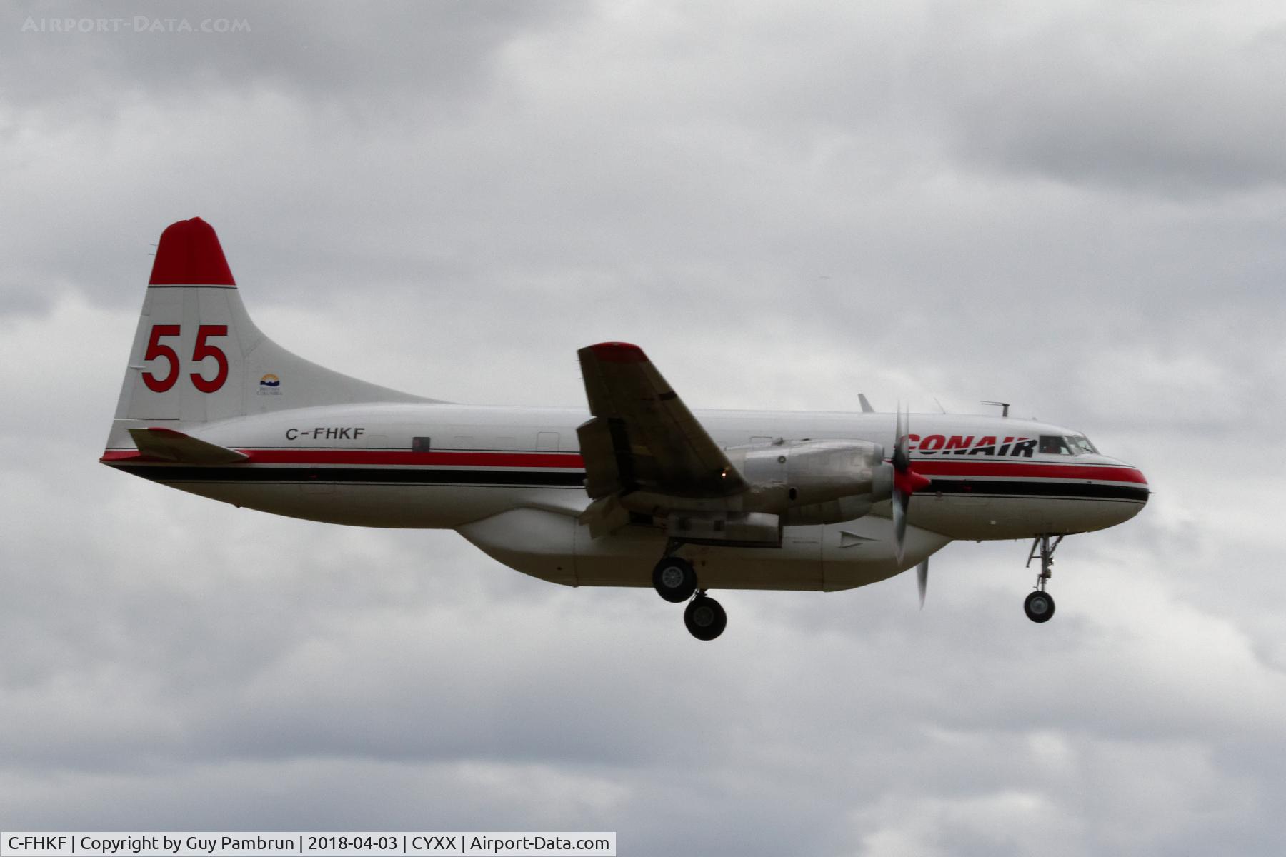 C-FHKF, 1955 Convair CV-440-12 (CV-580) C/N 374, Landing