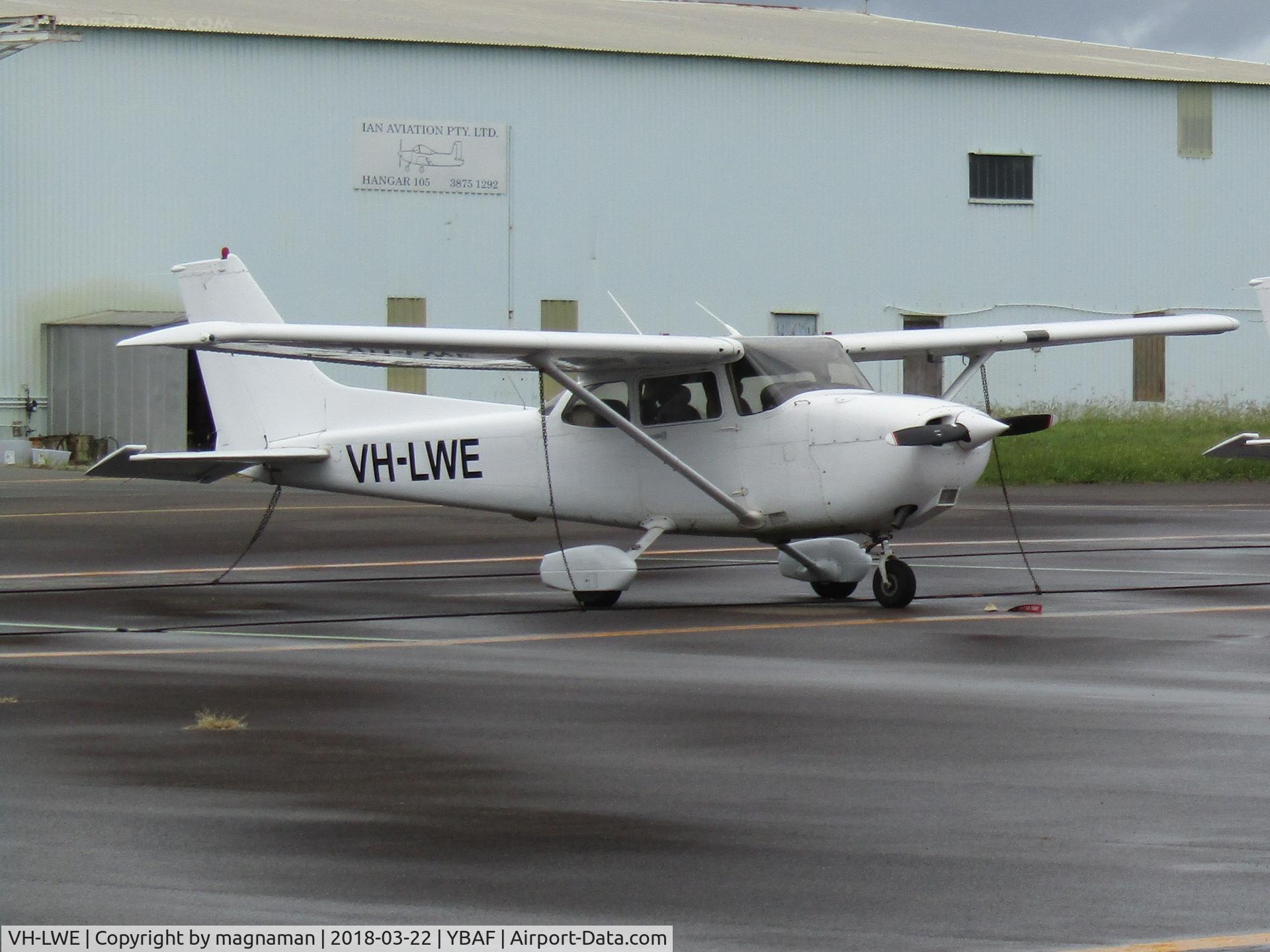 VH-LWE, Cessna 172R C/N 17280186, on damp ramp
