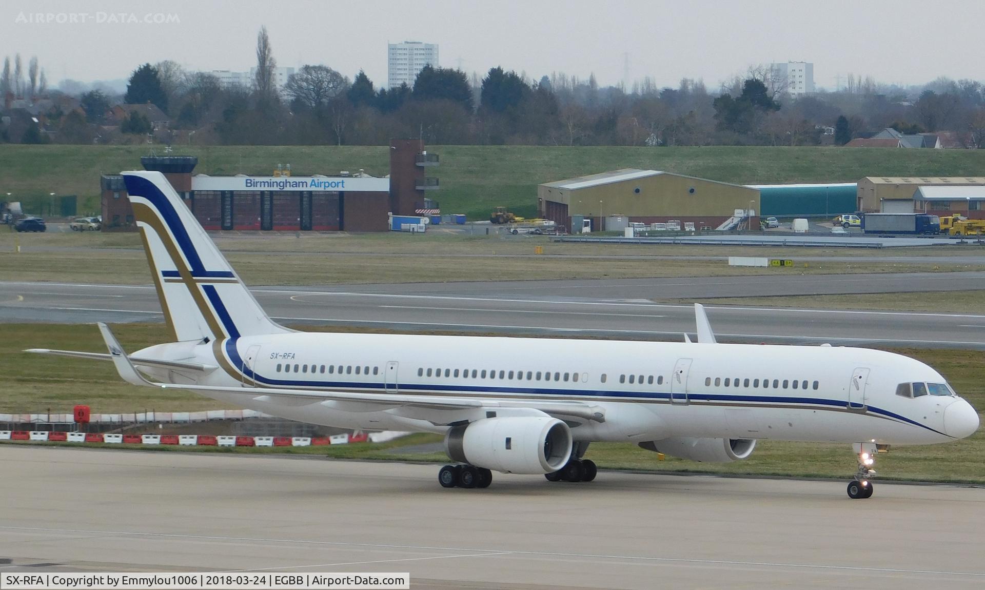 SX-RFA, 1999 Boeing 757-23N C/N 30232, from freeport car park