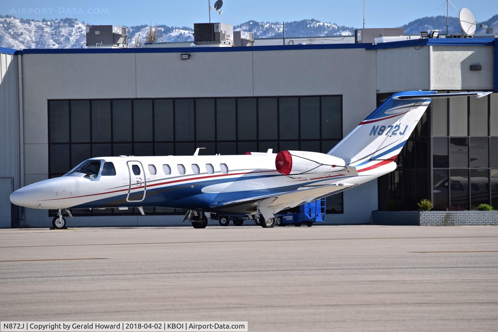 N872J, 2015 Cessna 525B CitationJet CJ3 C/N 525B-0477, Parked on north GA ramp.