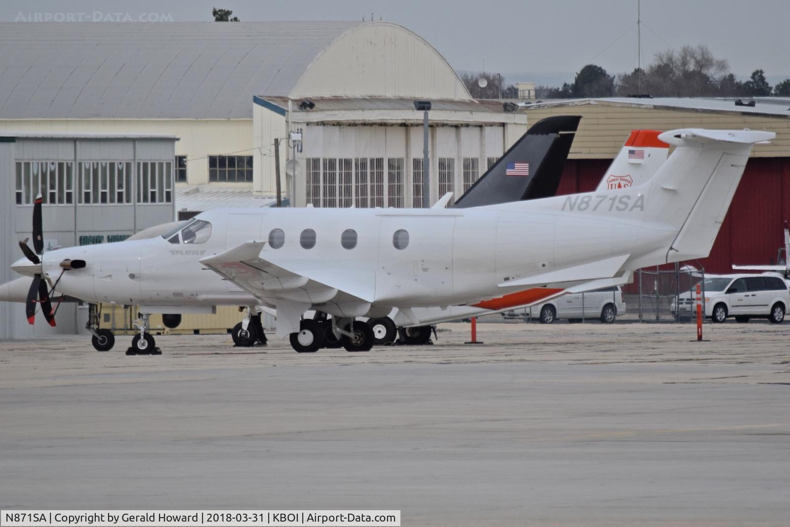 N871SA, 2016 Pilatus PC-12/47E C/N 1591, Parked on south GA ramp.