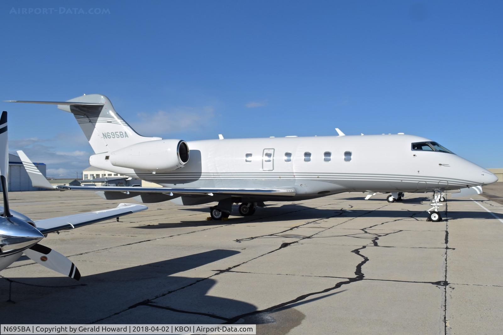 N695BA, 2009 Bombardier Challenger 300 (BD-100-1A10) C/N 20273, parked on south GA ramp.