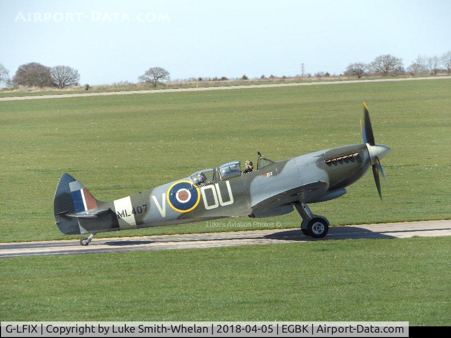 G-LFIX, 1944 Supermarine 509 Spitfire LF.IX (T.IX) C/N CBAF.8463, At Sywell Aerodrome.