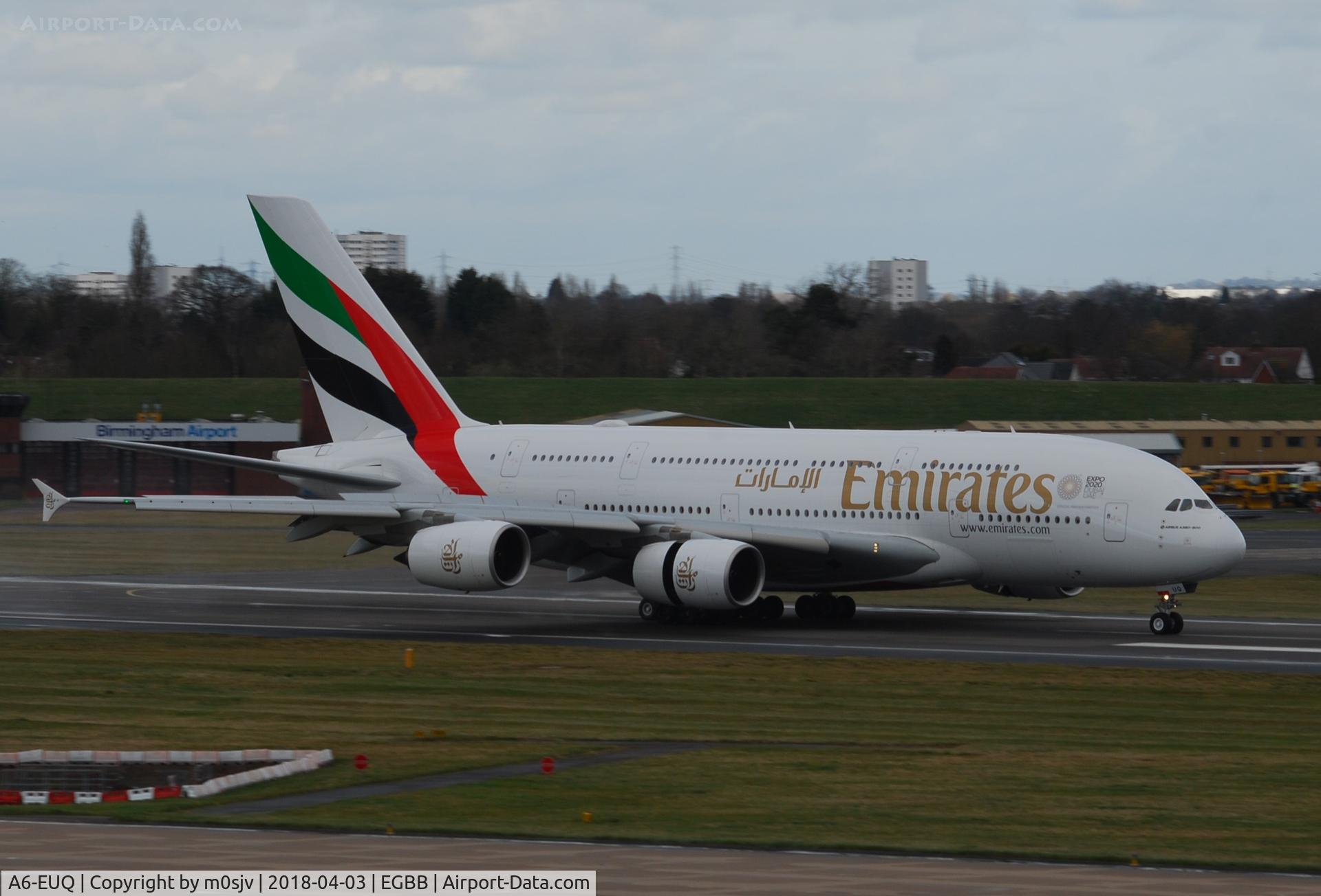 A6-EUQ, 2016 Airbus A380-842 C/N 229, Taken from Freeport carpark