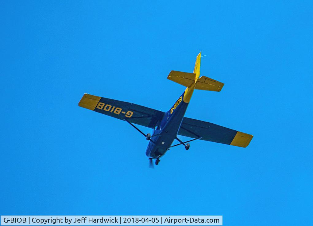 G-BIOB, 1981 Reims F172P Skyhawk C/N 2042, This plane flew over Burntwood in Staffordshire on the afternoon of 5/4/18