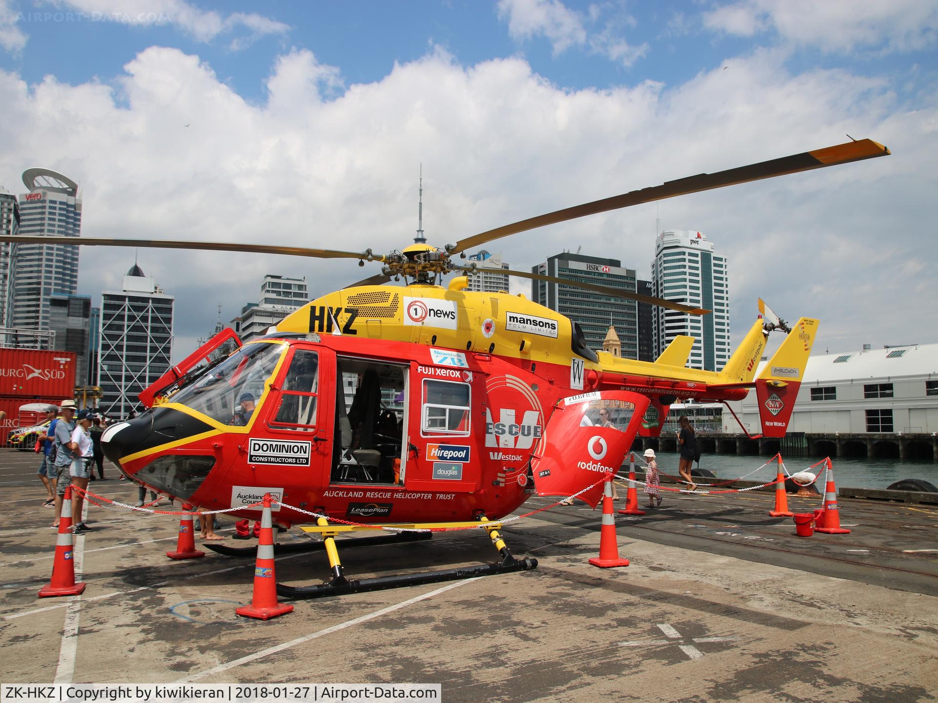 ZK-HKZ, MBB-Kawasaki BK-117B-2 C/N 1089, At Seeport