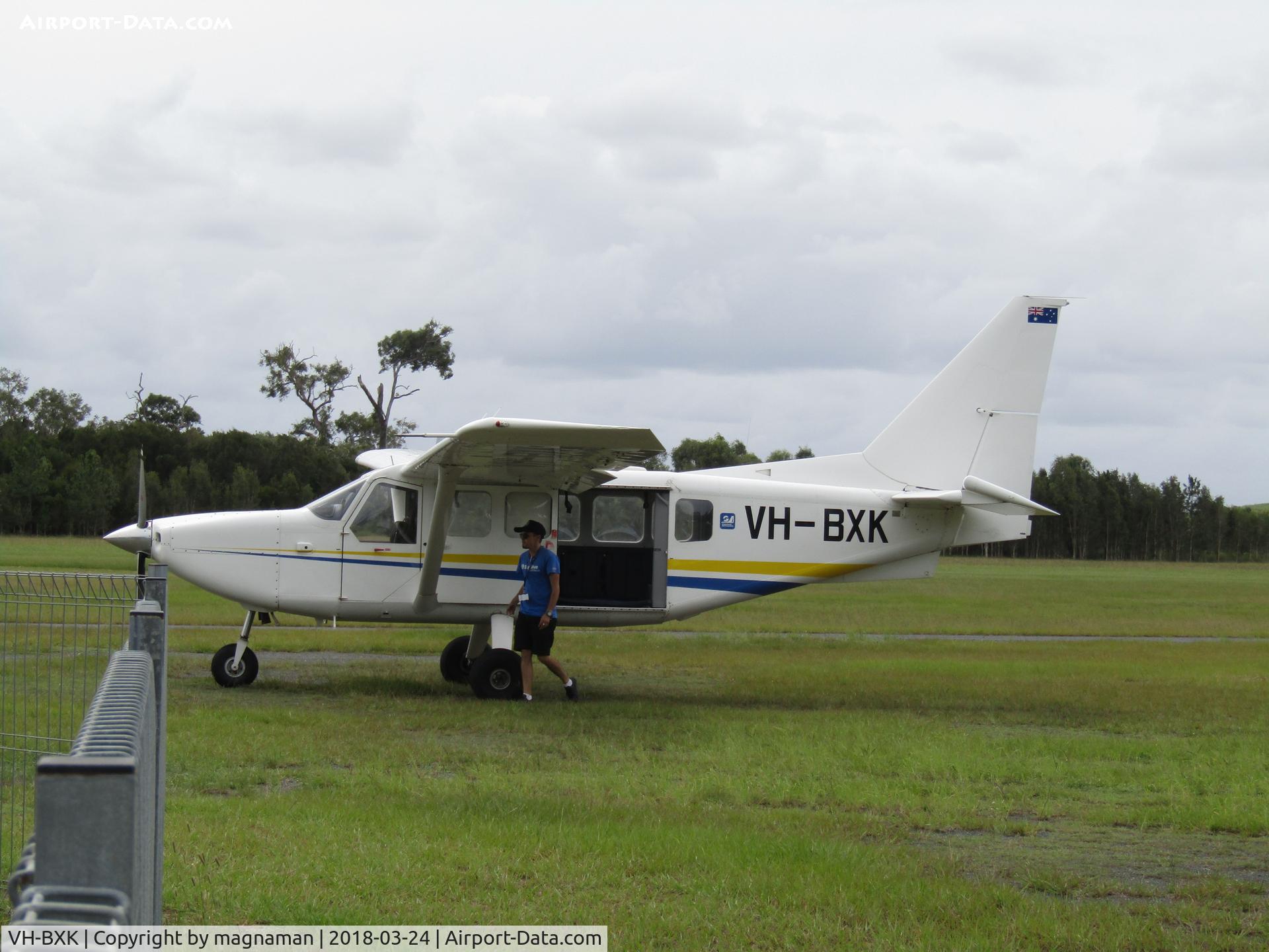 VH-BXK, Gippsland GA-8 Airvan Airvan C/N GA8-07-118, on the grass at Caboolture