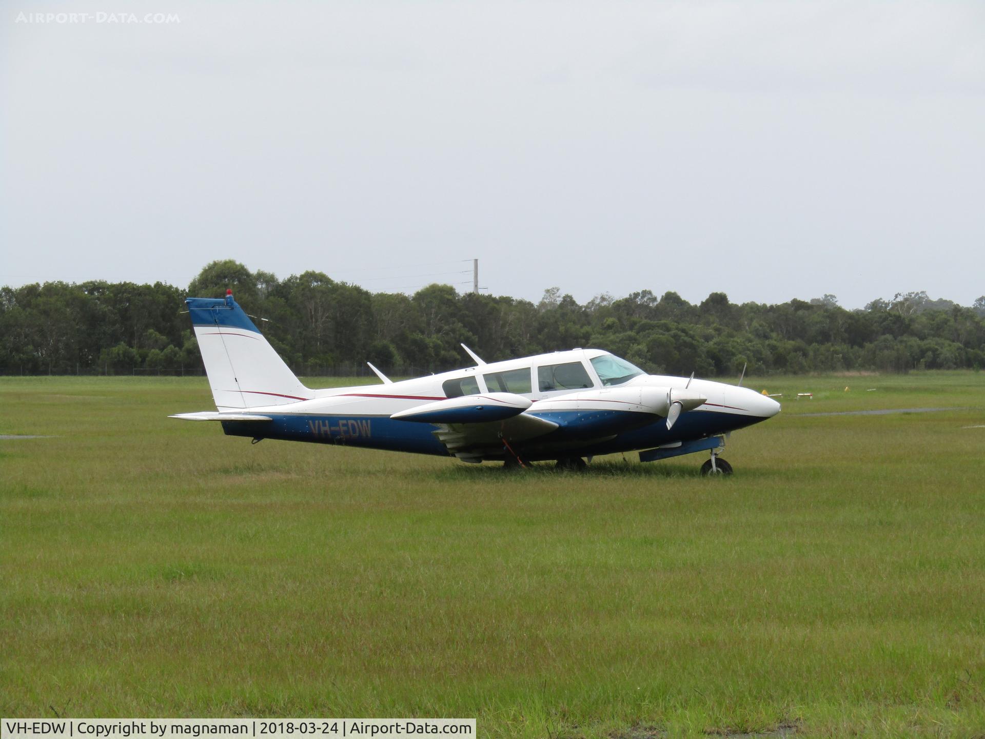 VH-EDW, 1967 Piper PA-30 Twin Comanche Twin Comanche C/N 30-1583, on grass at caboolture