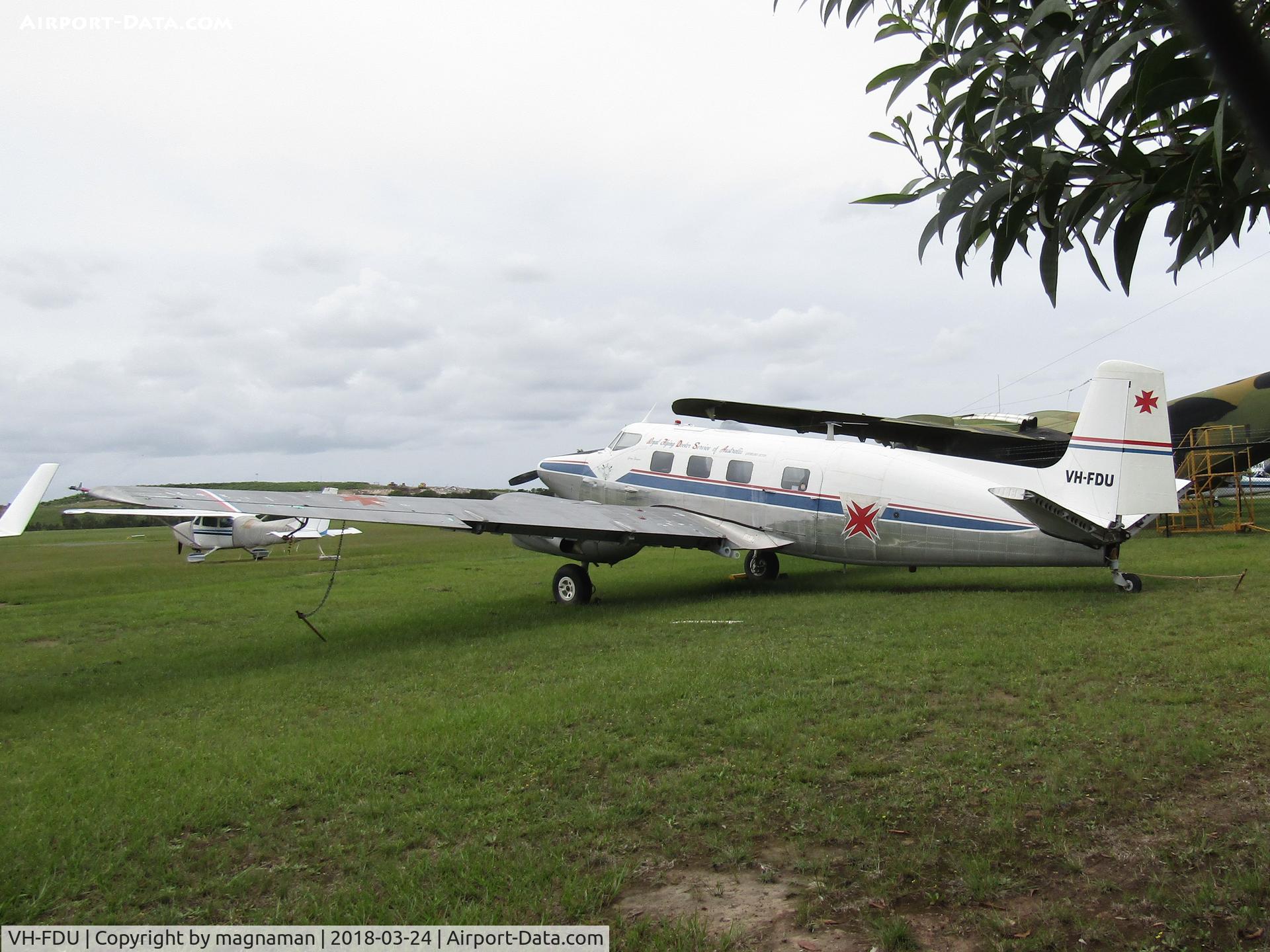 VH-FDU, 1952 De Havilland Australia DHA-3 Drover C/N DHA5012, still with nose prop - at Caboolture