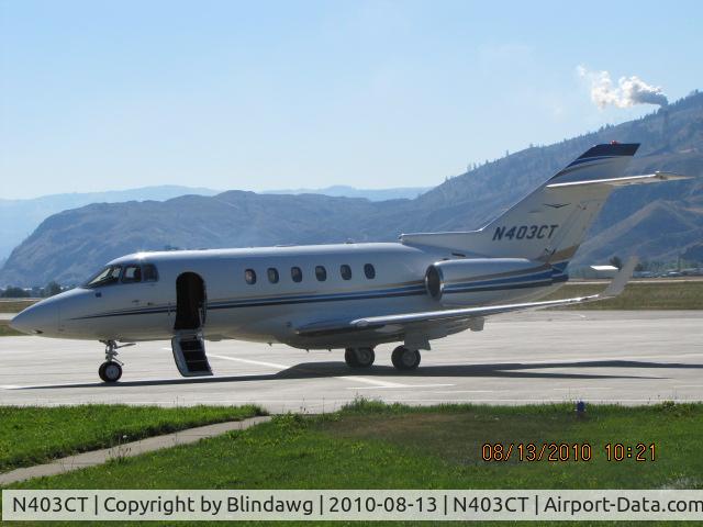 N403CT, 2006 Raytheon Hawker 850XP C/N 258818, ...waiting for fuel...