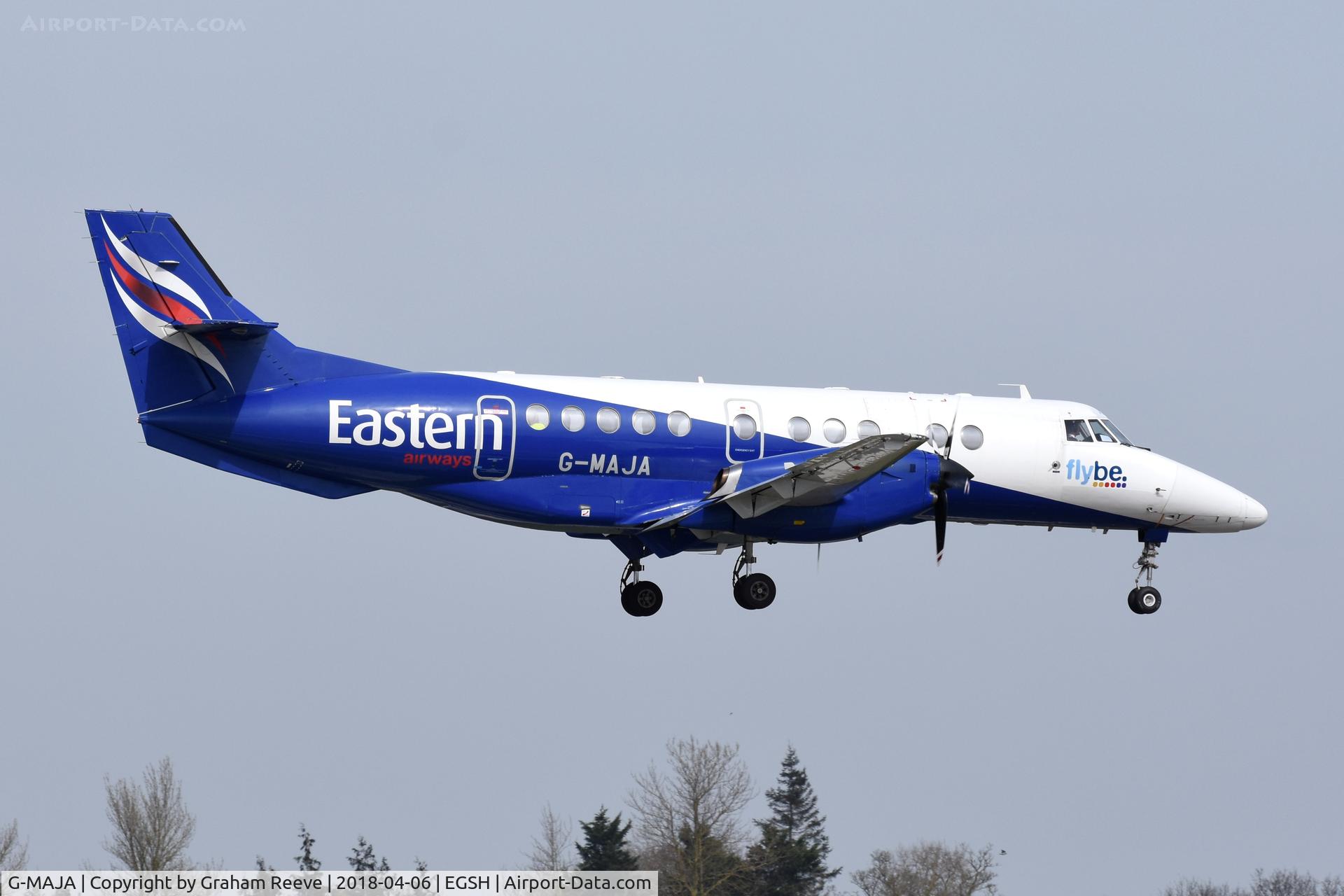 G-MAJA, 1994 British Aerospace Jetstream 41 C/N 41032, Landing at Norwich.
