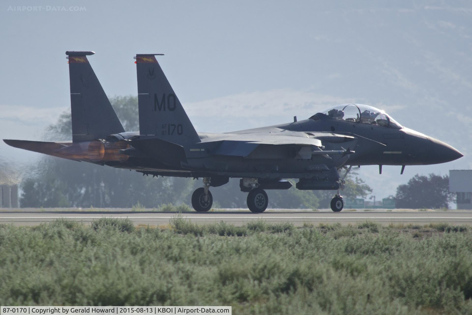 87-0170, 1987 McDonnell Douglas F-15E Strike Eagle C/N 1035/E010, Take off roll on RWY 10R. 389TH Fighter Sq. 