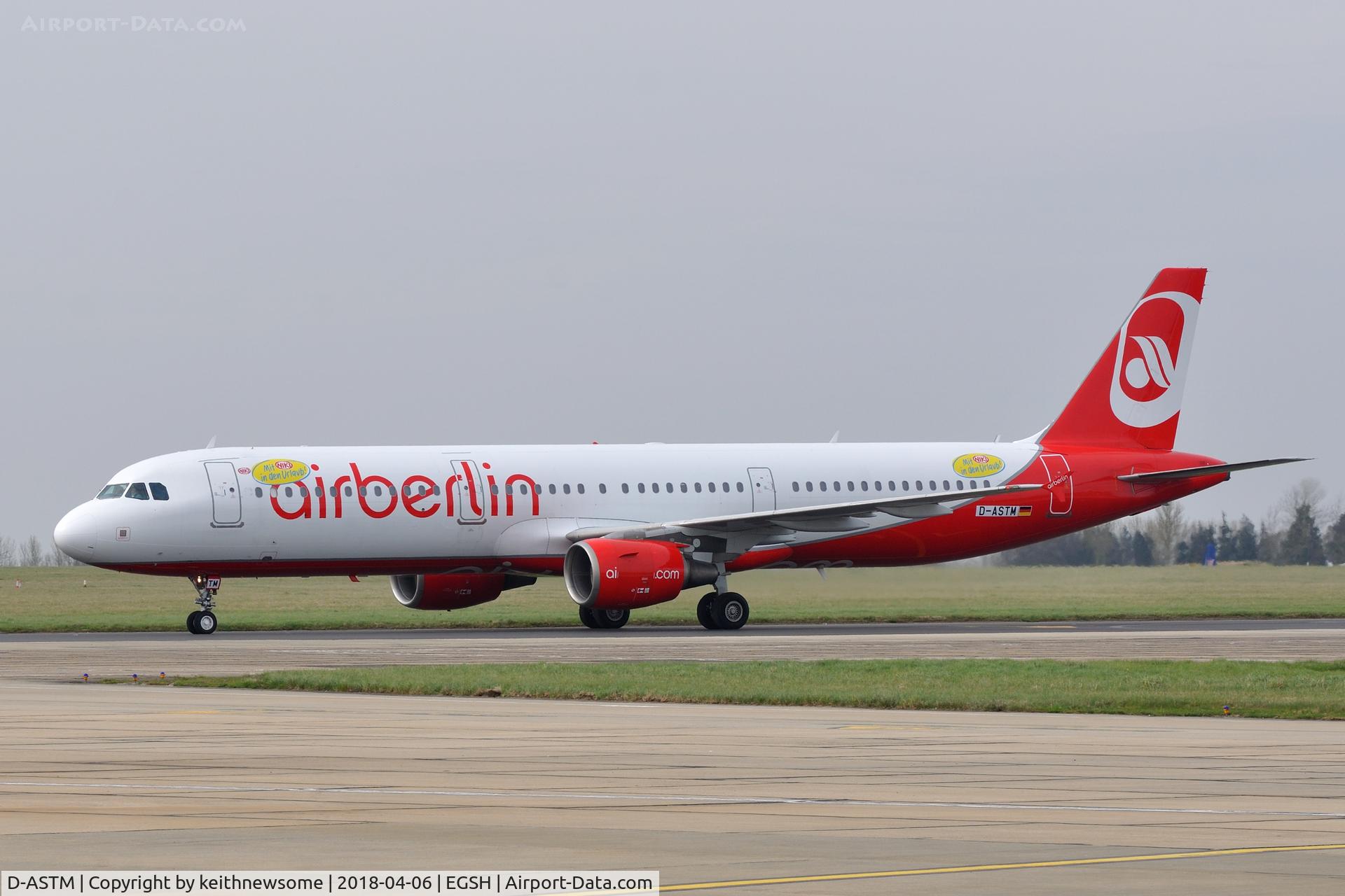 D-ASTM, 2001 Airbus A321-211 C/N 1629, Arriving at Norwich for paintwork.