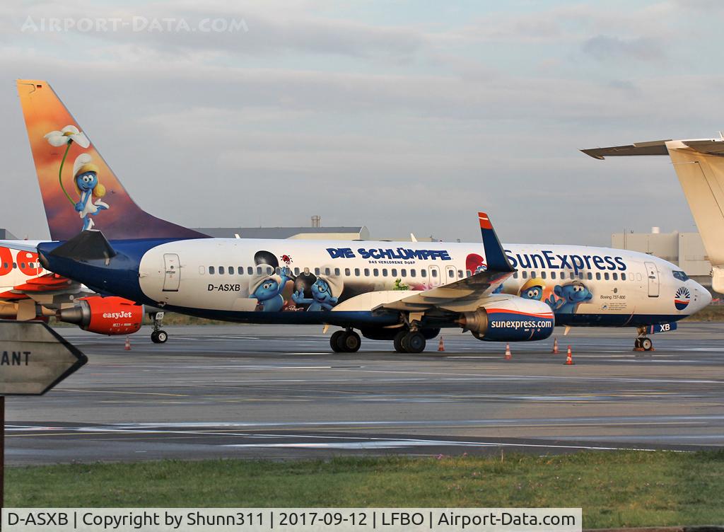 D-ASXB, 2002 Boeing 737-8Z9 C/N 30420, Parked at the General Aviation area... Engine failure...