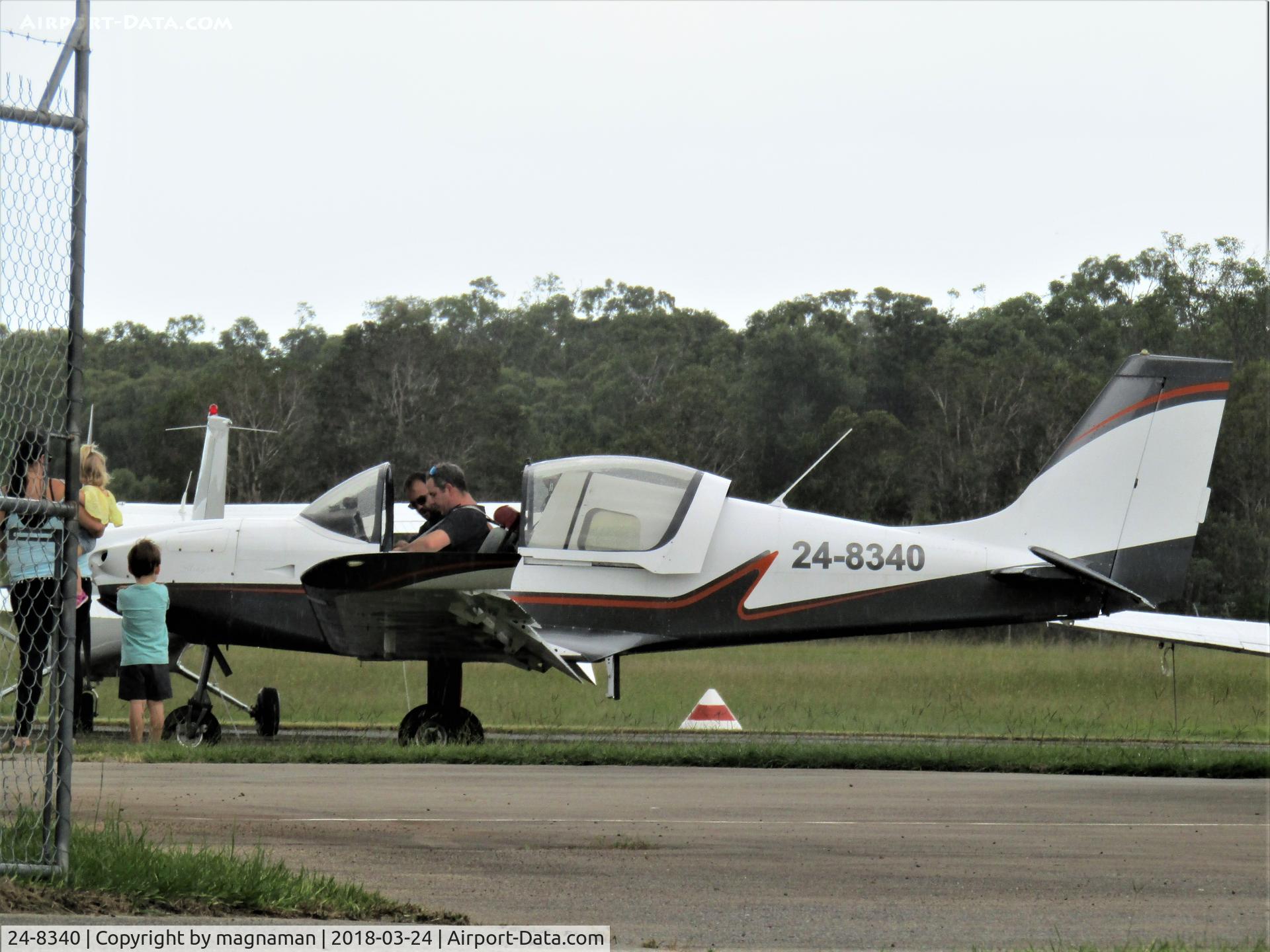 24-8340, The Airplane Factory Sling 2 C/N 126, preparing to leave a grey Caloundra Airfield