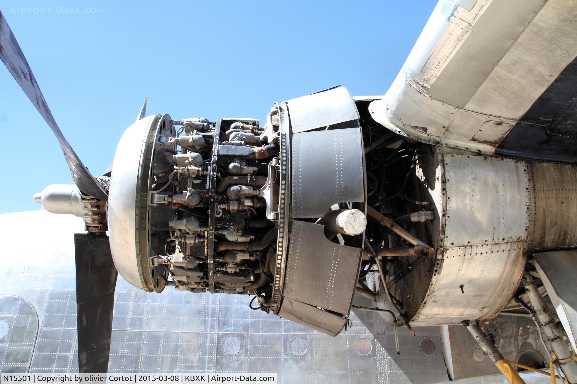 N15501, 1951 Fairchild C-119G Flying Boxcar C/N 10955, closer view of the engine