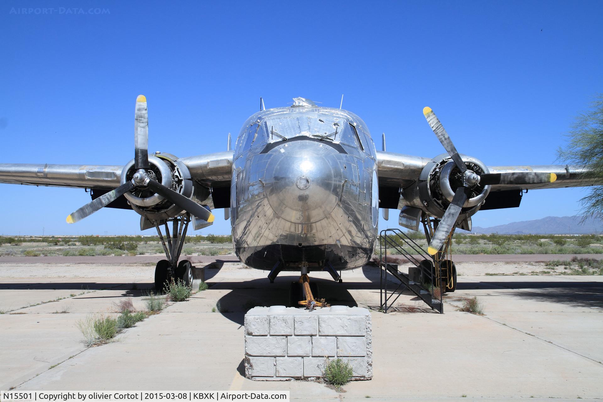 N15501, 1951 Fairchild C-119G Flying Boxcar C/N 10955, front view