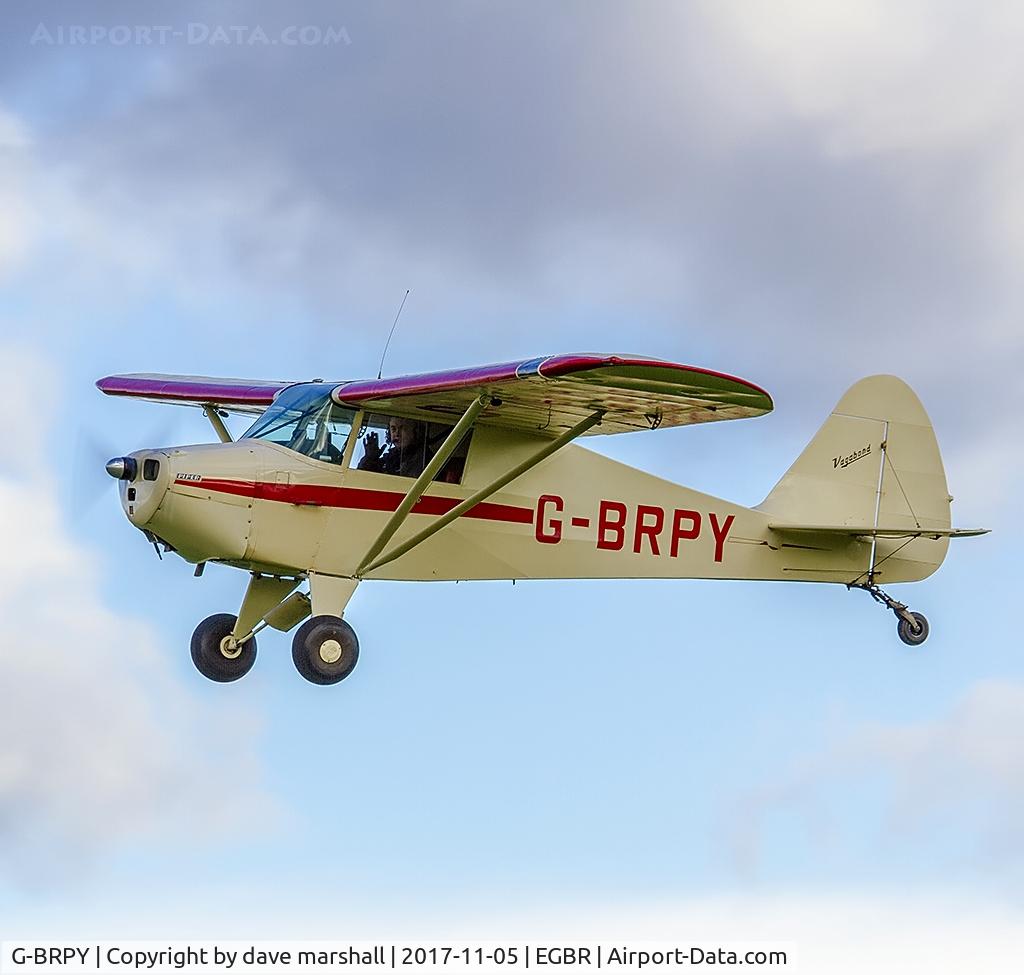 G-BRPY, 1948 Piper PA-15 Vagabond Vagabond C/N 15-141, Big wave from Cliff!!!