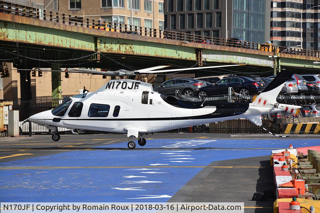 N170JF, 1998 Agusta A-109E C/N 11022, Landing in East 34th Street Heliport