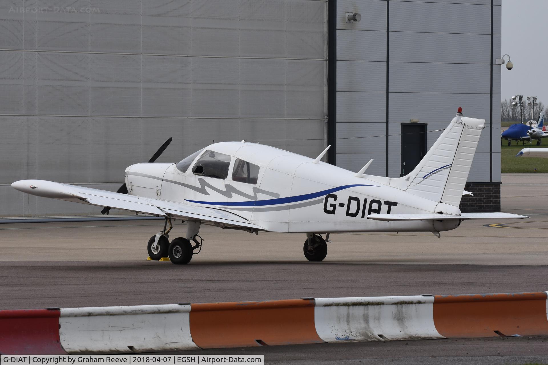 G-DIAT, 1974 Piper PA-28-140 Cherokee Cruiser C/N 28-7425322, Parked at Norwich.