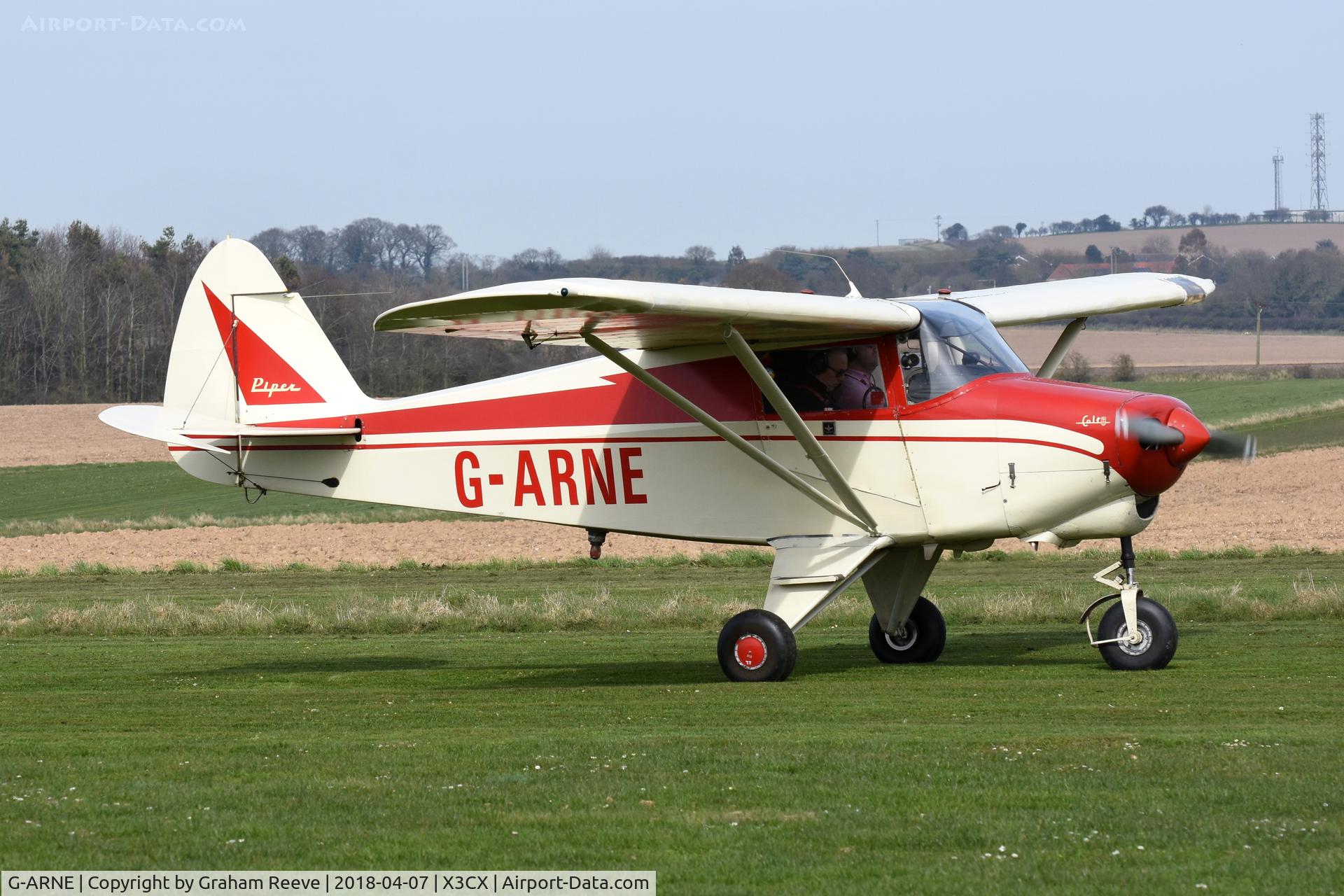 G-ARNE, 1961 Piper PA-22-108 Colt Colt C/N 22-8502, Just landed at Northrepps.