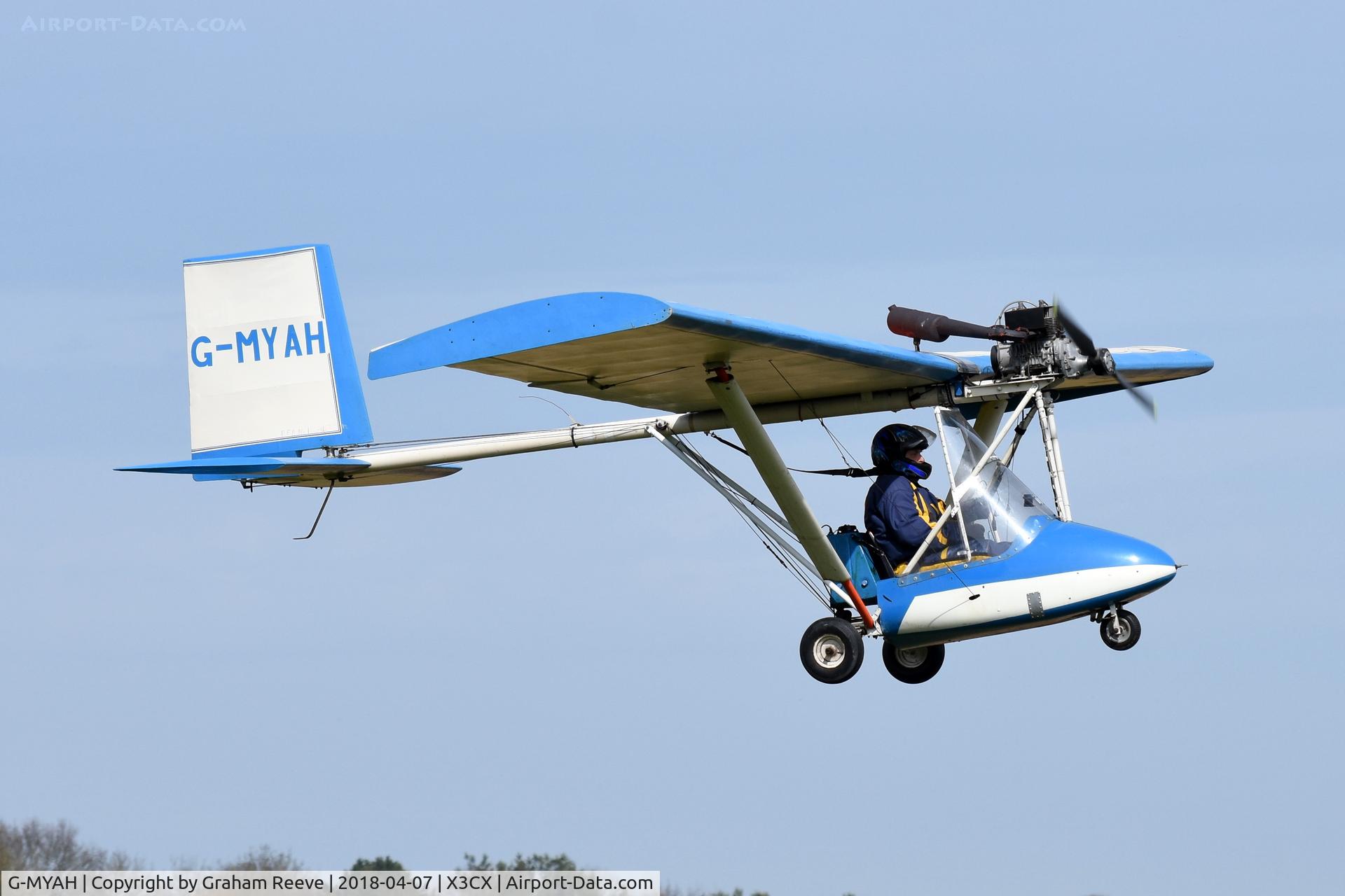 G-MYAH, 1993 Whittaker MW-5 Sorcerer C/N PFA 163-11233, Departing from Northrepps.