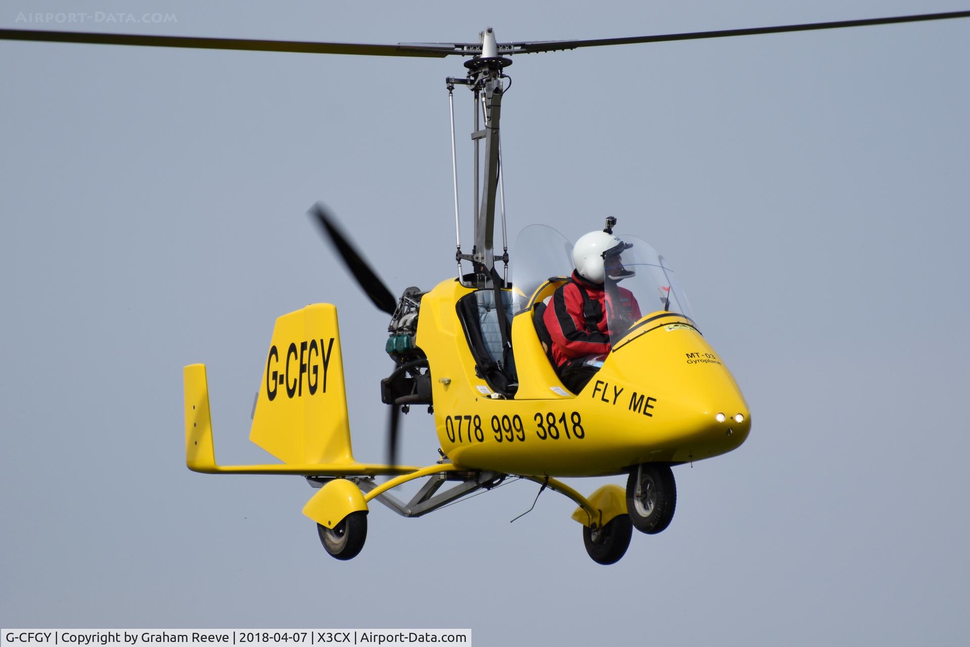 G-CFGY, 2008 Rotorsport UK MT-03 C/N RSUK/MT-03/039, Departing from Northrepps.