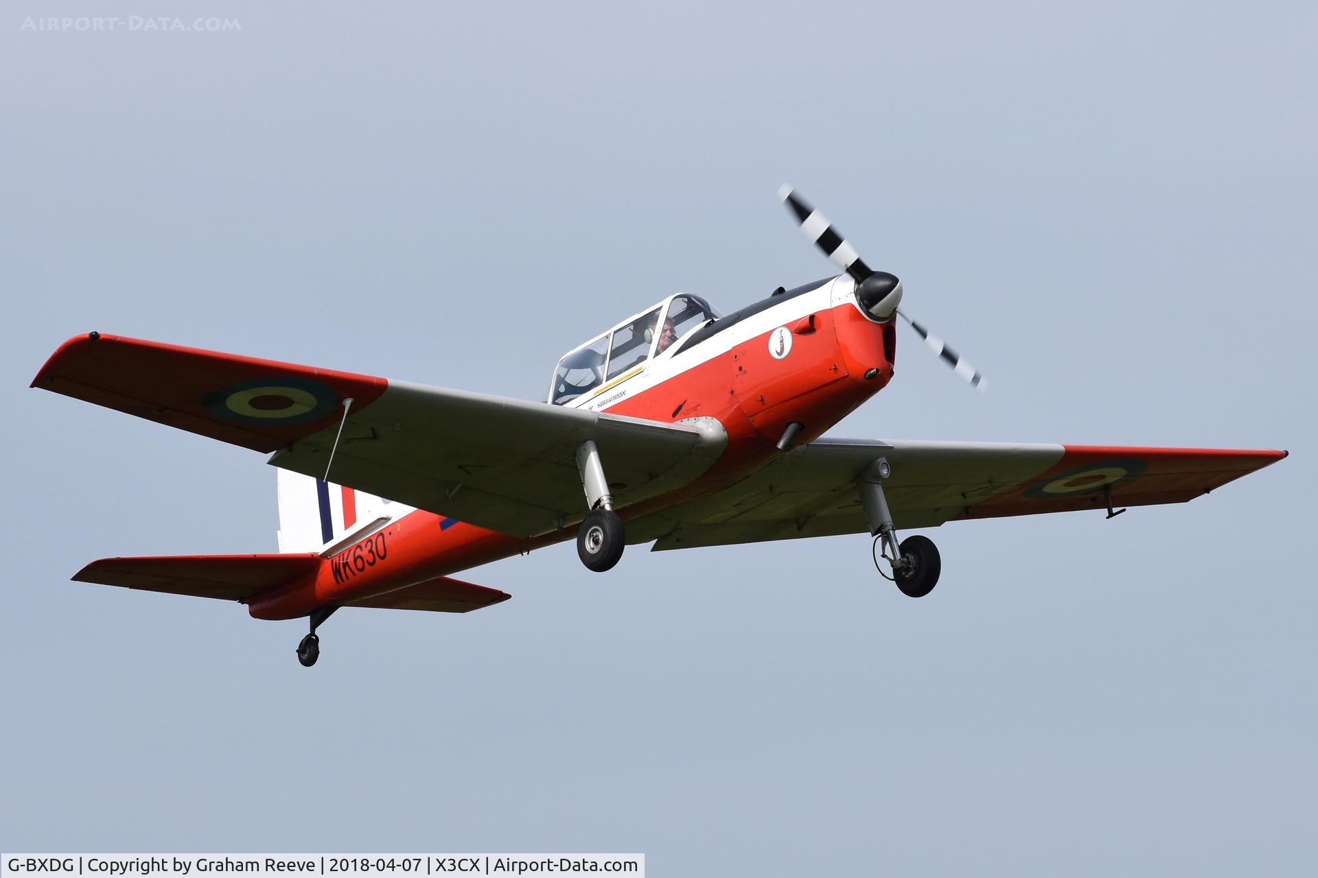 G-BXDG, 1950 De Havilland DHC-1 Chipmunk T.10 C/N C1/0644, Departing from Northrepps (X3CX).