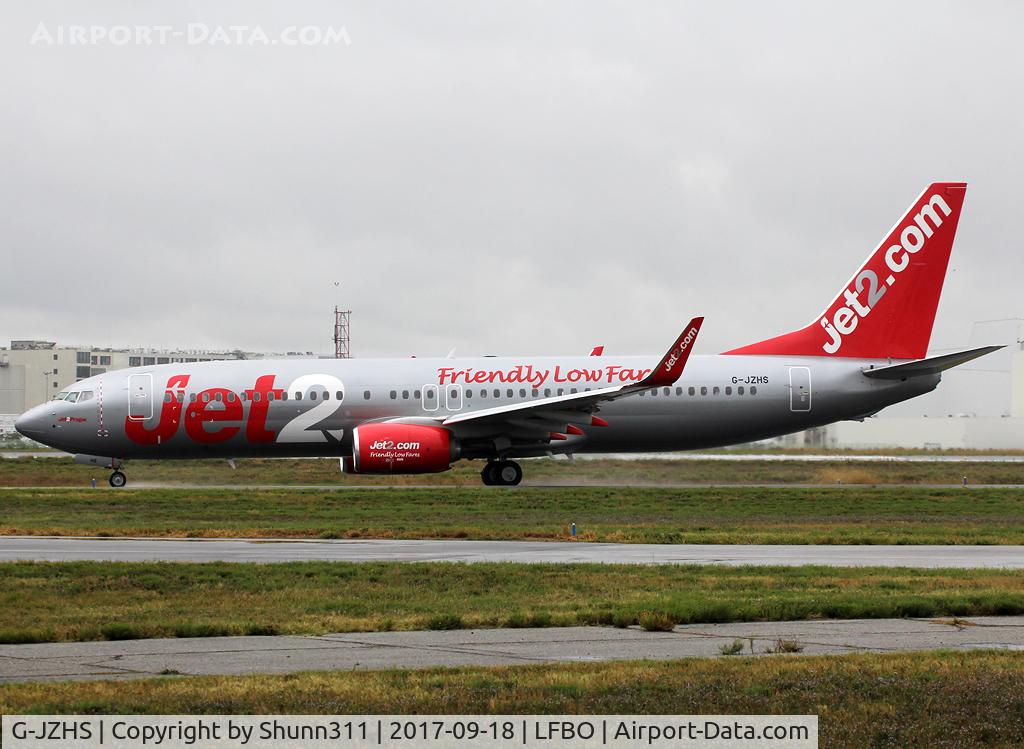 G-JZHS, 2016 Boeing 737-800 C/N 63149, Taxiing holding point rwy 32R for departure...
