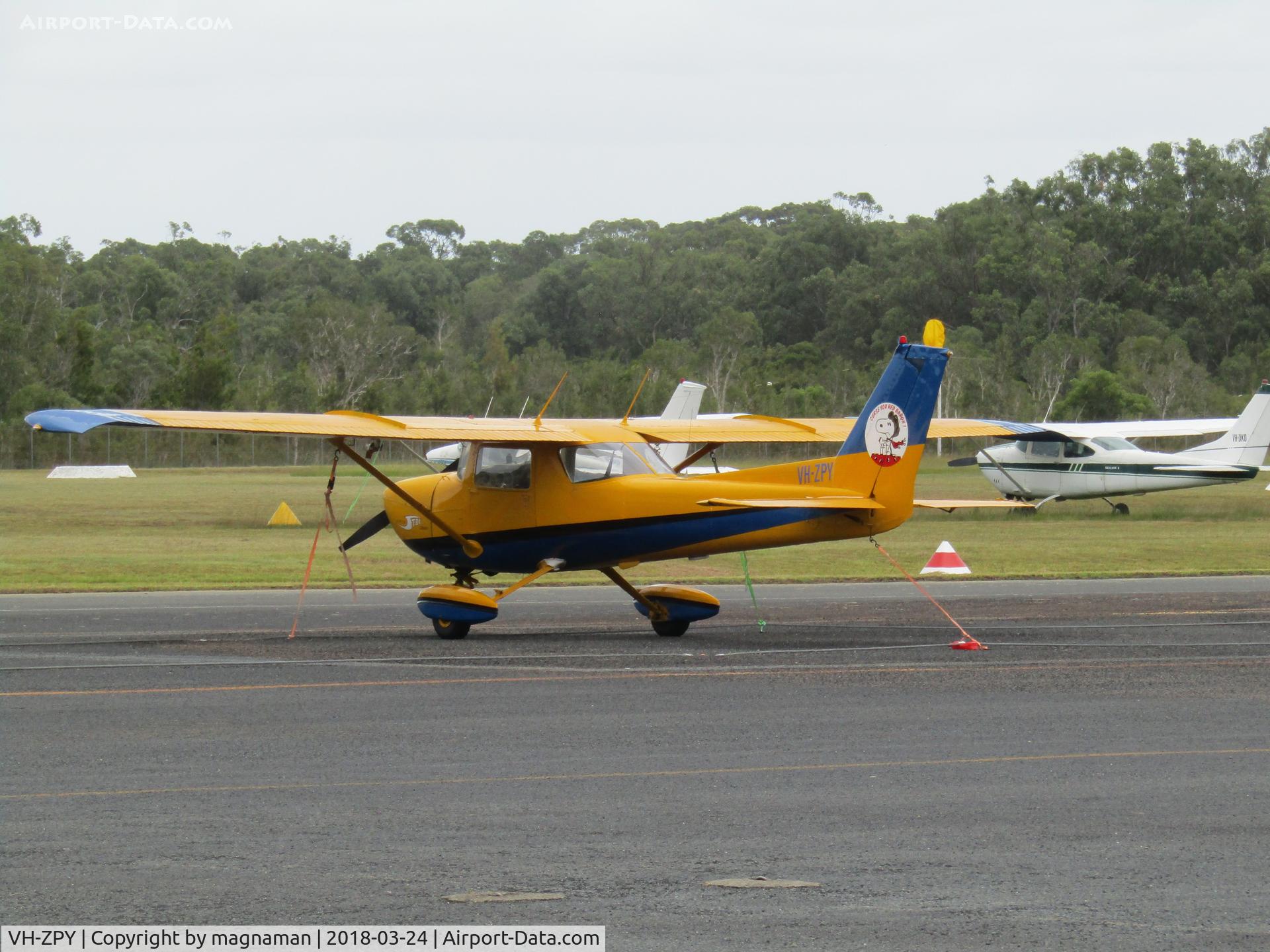 VH-ZPY, Cessna 150L C/N 15073512, on apron at caloundra