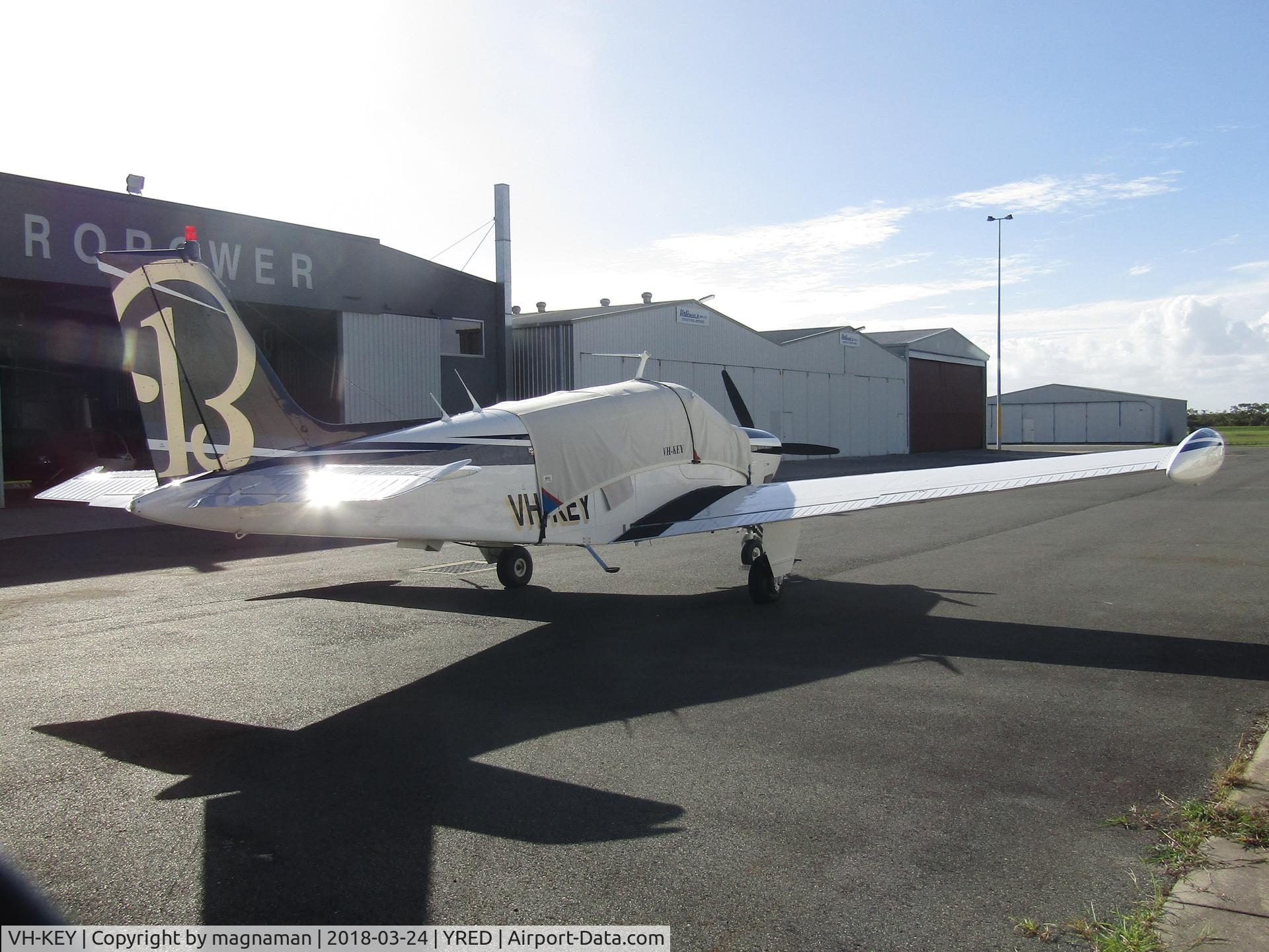 VH-KEY, 1979 Beech A36 Bonanza 36 C/N E-1481, at redcliffe