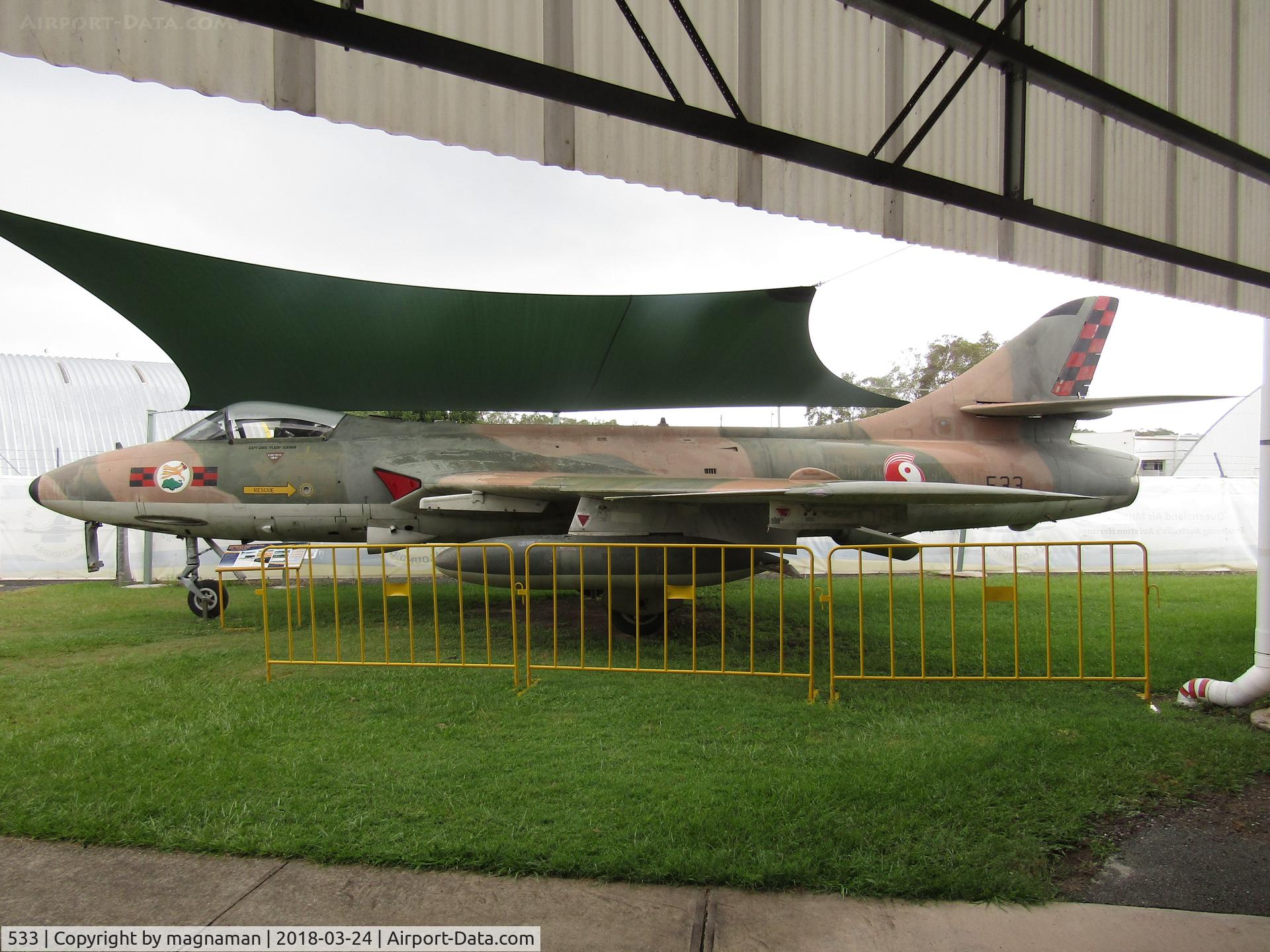533, Hawker Hunter FGA.74B C/N 41H/679972, ex Singapore Air Force - at Caloundra Museum