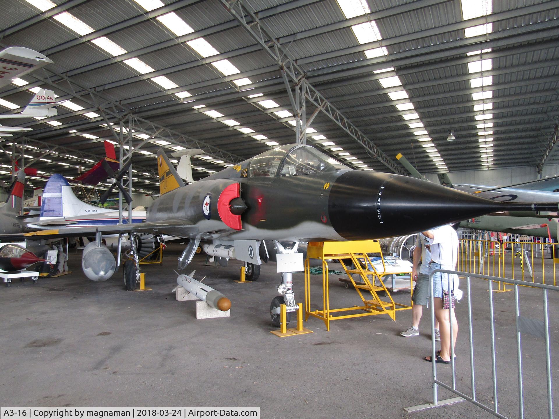 A3-16, Dassault Mirage IIIO C/N 29-16, At Caloundra museum