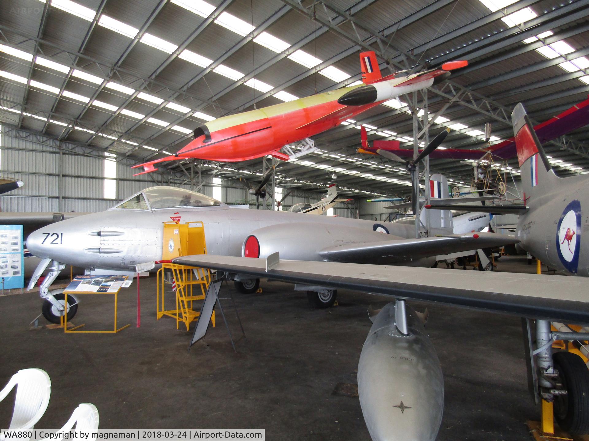 WA880, Gloster Meteor F.8 C/N Not found WA880, At Caloundra Museum - QLD