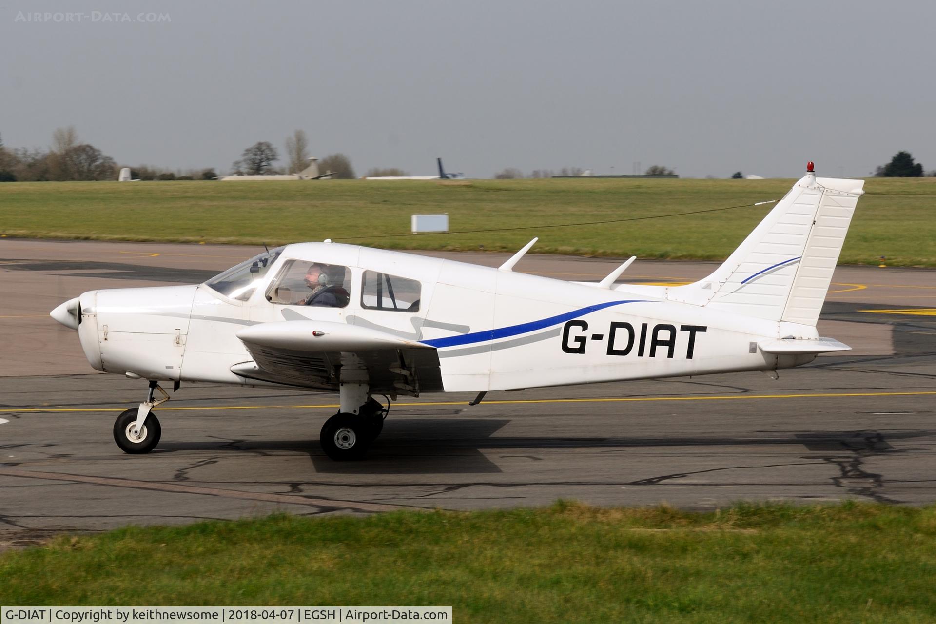 G-DIAT, 1974 Piper PA-28-140 Cherokee Cruiser C/N 28-7425322, Bright arrival.