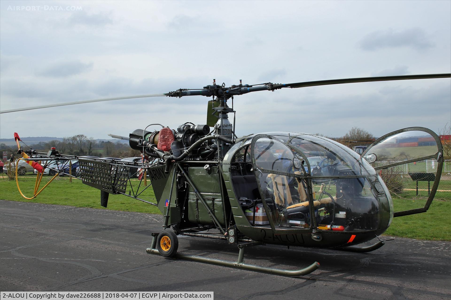 2-ALOU, 1961 Sud Aviation Alouette AH.2 C/N 1583, On display at AAC Middle Wallop - EGVP for the Auster 80th celebration
