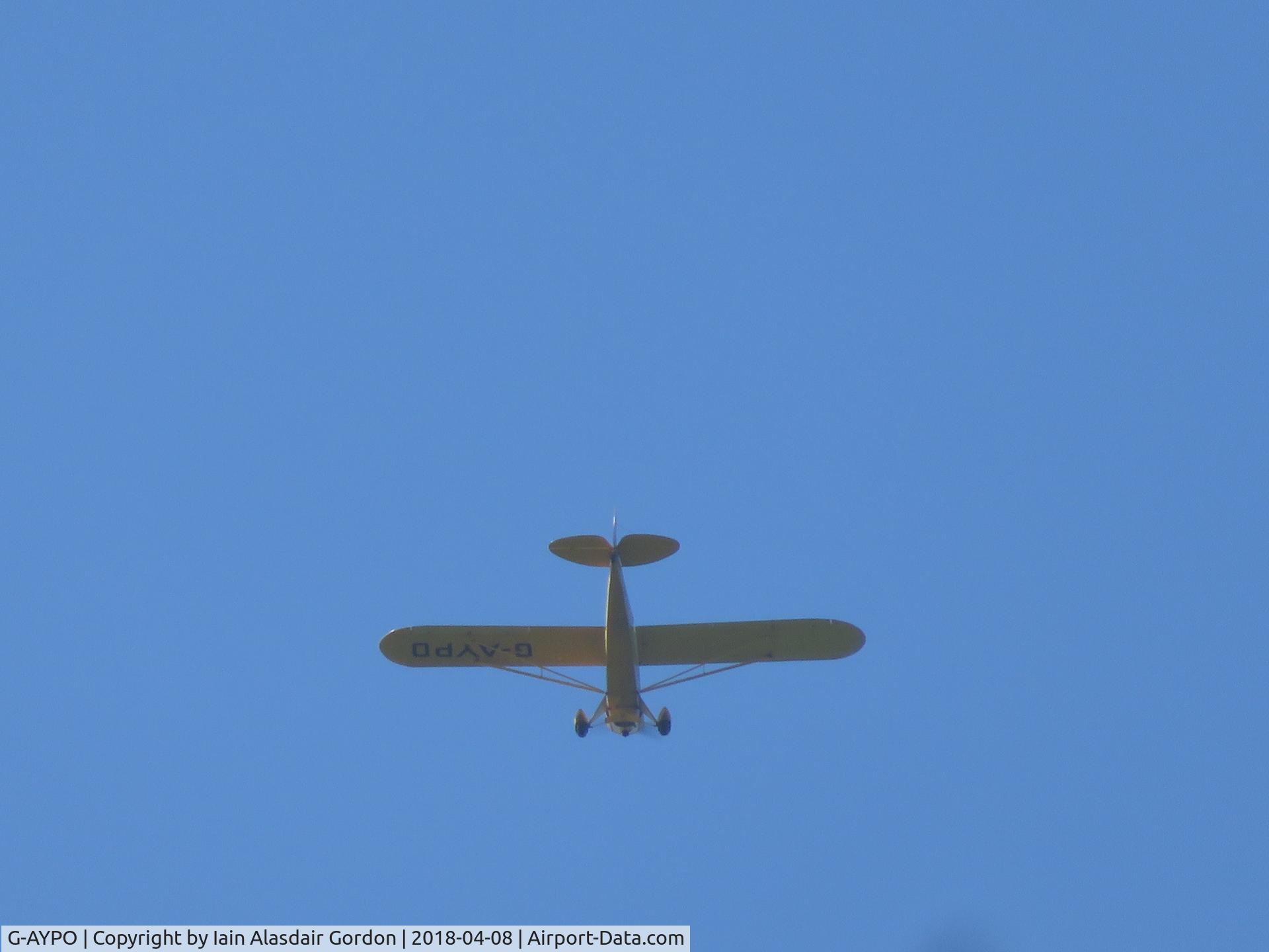 G-AYPO, 1951 Piper L-18C Super Cub C/N 18-1615, Taken flying over New Polzeath, North Cornish coast on Sunday 8th April, flying in formation with two others