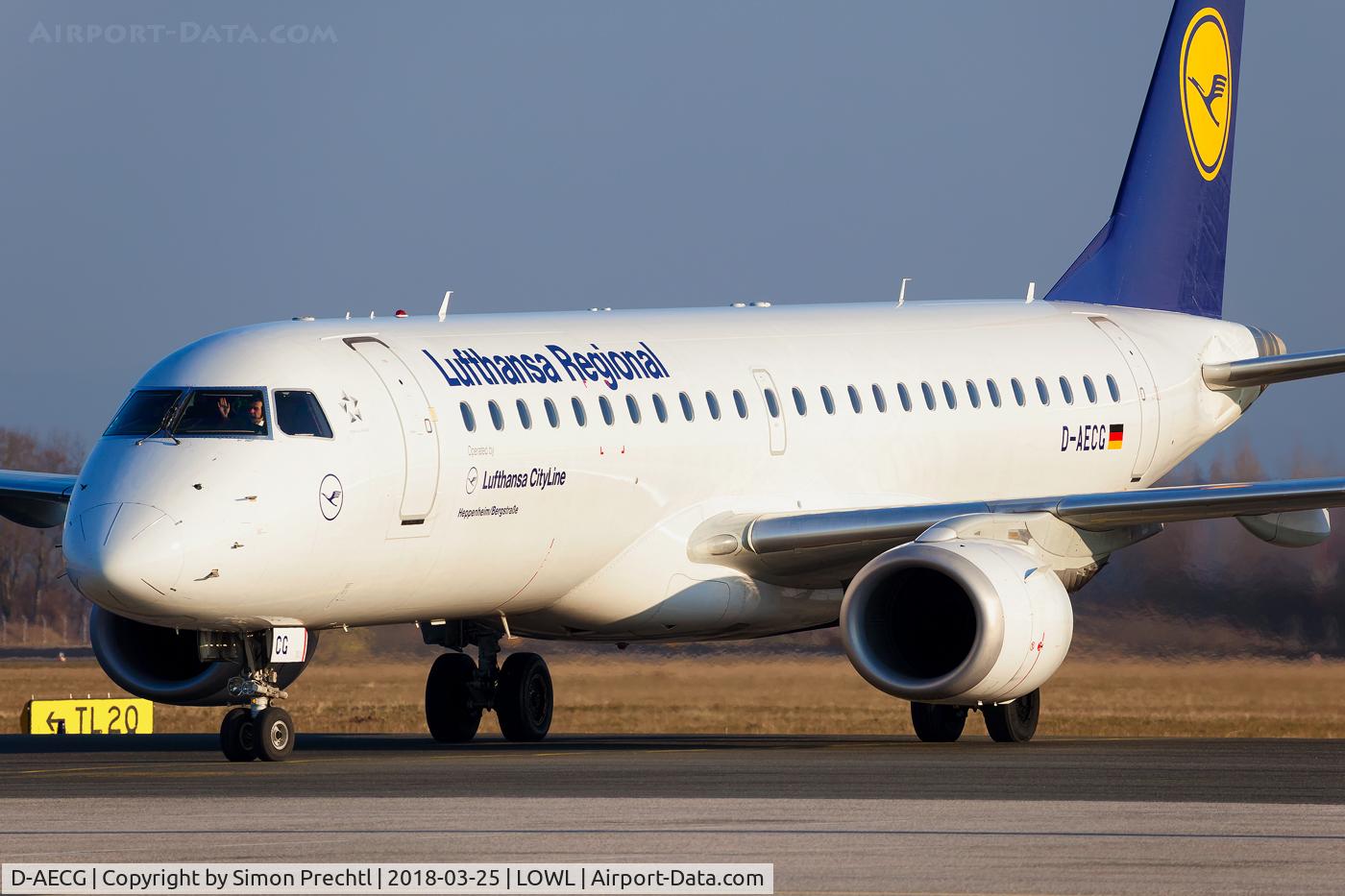 D-AECG, 2010 Embraer 190LR (ERJ-190-100LR) C/N 19000368, D-AECG @ Linz Airport