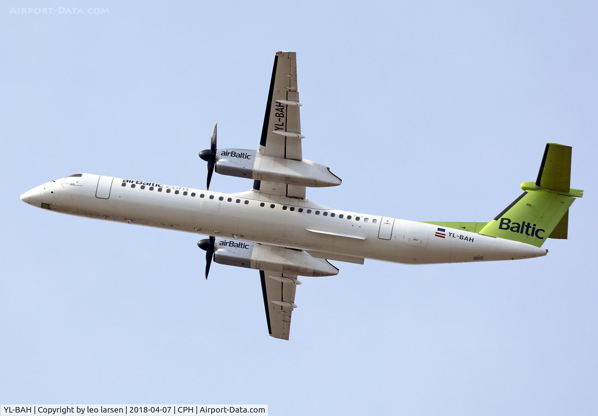 YL-BAH, 2010 De Havilland Canada DHC-8-402Q Dash 8 C/N 4296, Copenhagen 7.4.2018