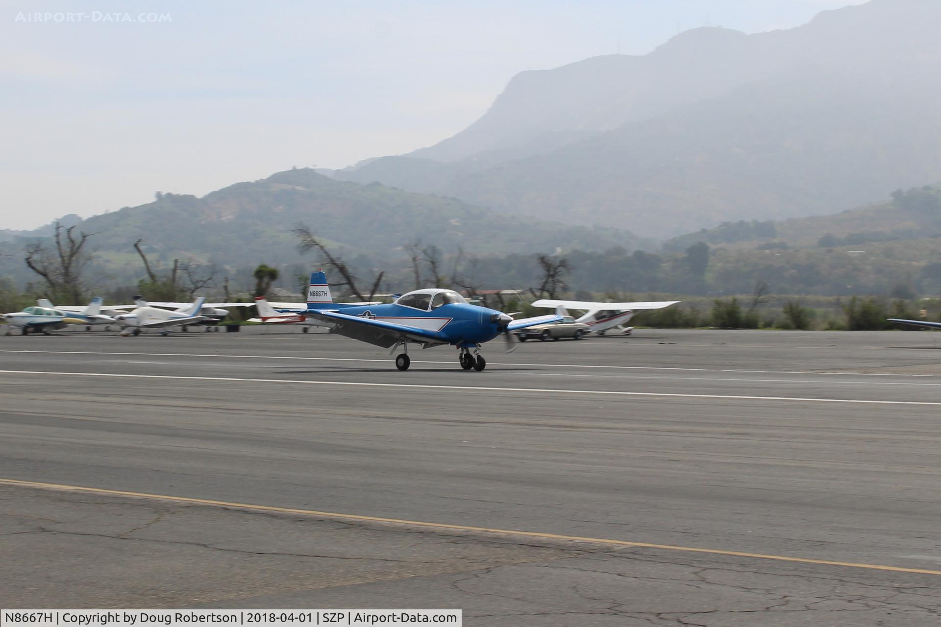 N8667H, 1947 North American Navion C/N NAV-4-667, 1947 North American NAVION, Continental IO-520 285 Hp upgrade, landing roll Rwy 22, test flight